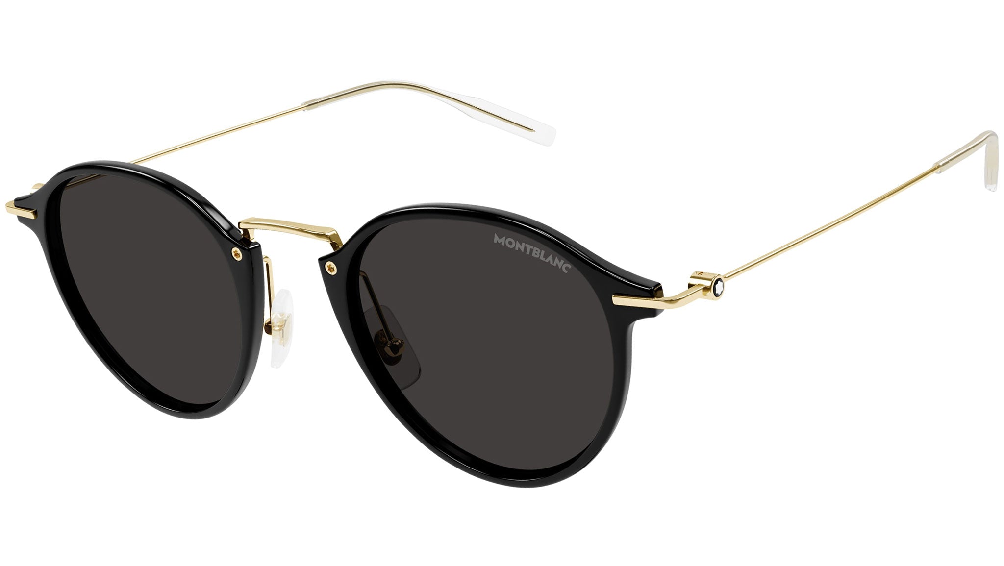 Occhiali da sole MONTBLANC MB0294S Shiny solid black shiny light gold metal