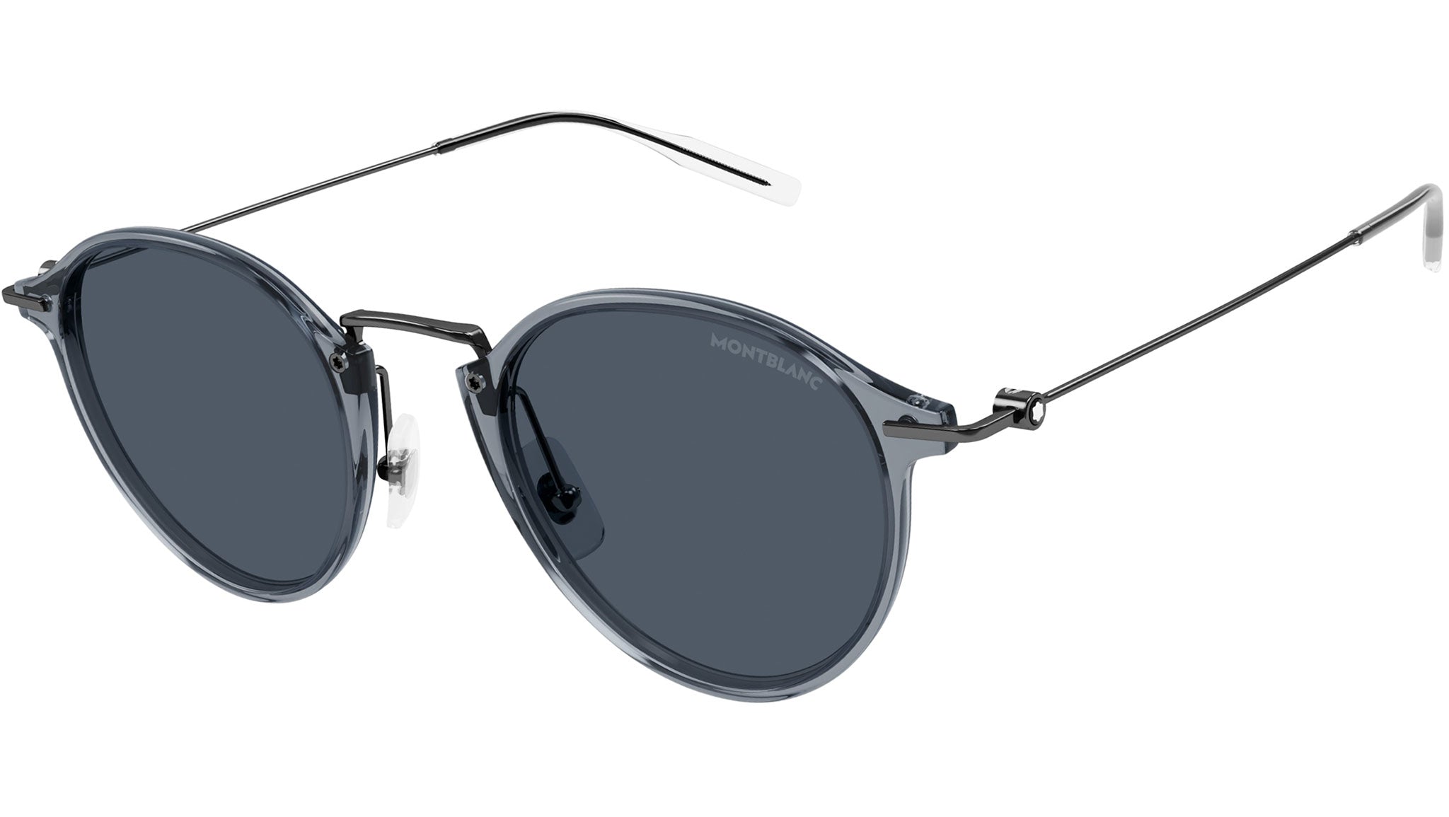 Occhiali da sole MONTBLANC MB0294S Shiny transparent grey shiny dark ruthenium metal