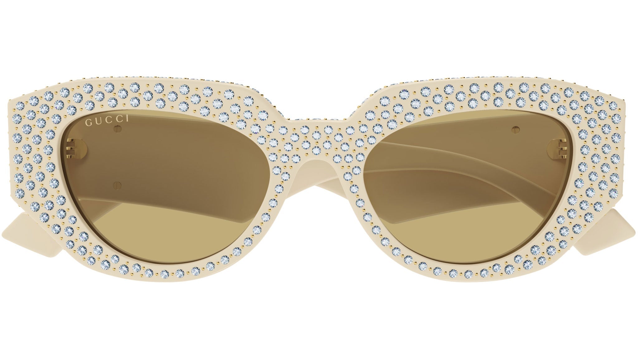 Occhiali da sole GUCCI GG1421S Shiny solid ivory with strass and studs