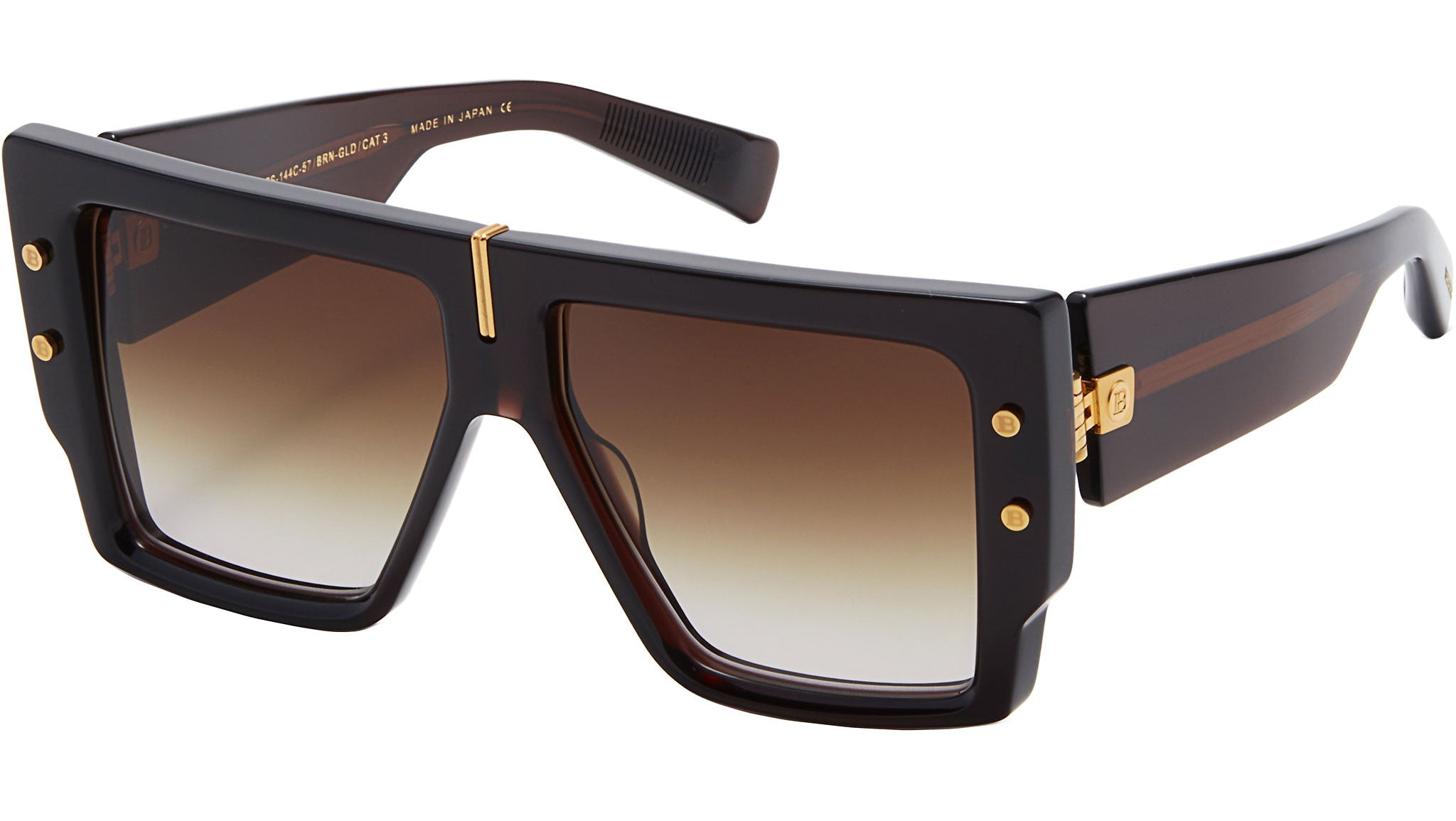 occhiali da sole BALMAIN B Crystal chocolate brown yellow gold