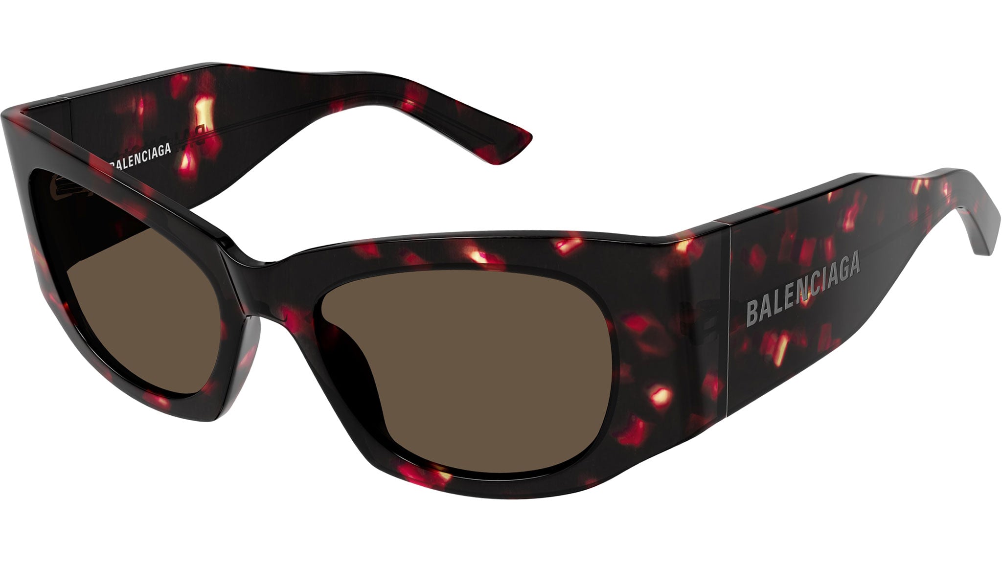 Occhiali da sole BALENCIAGA BB0327S Shiny reddish dark havana