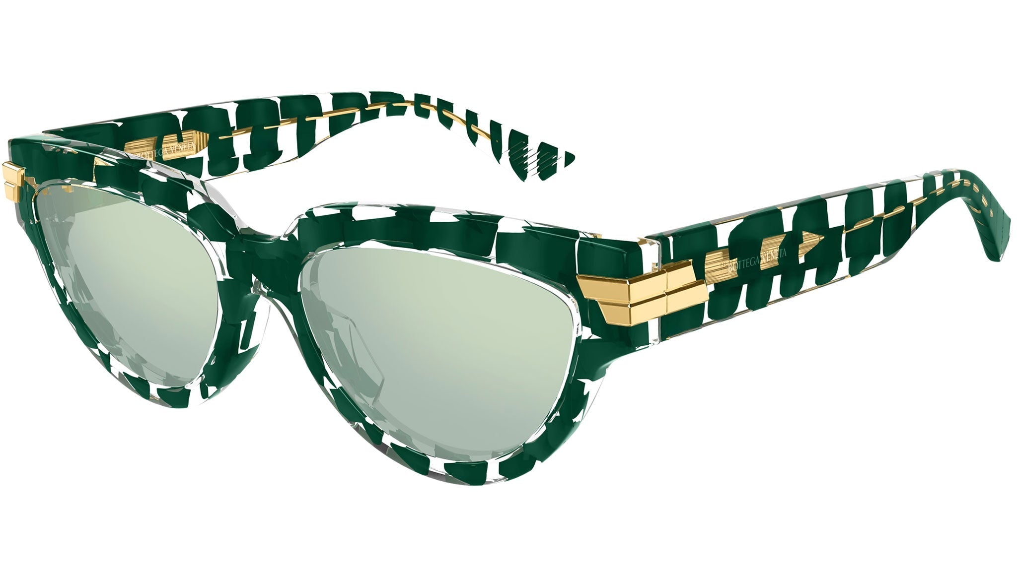 Occhiali da sole BOTTEGA VENETA BV1035S Solid dark green + crystal "intreccio" pattern