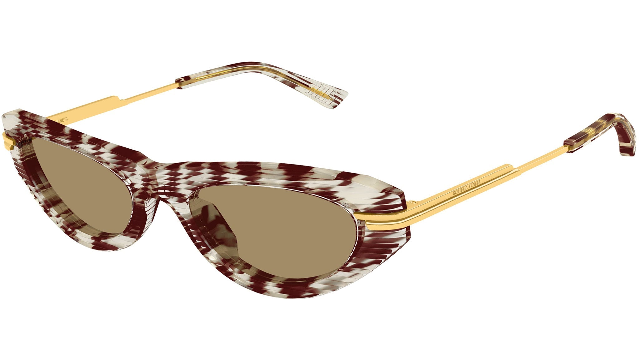 Occhiali da sole BOTTEGA VENETA BV1368S Shiny laminated brown havana on crystal