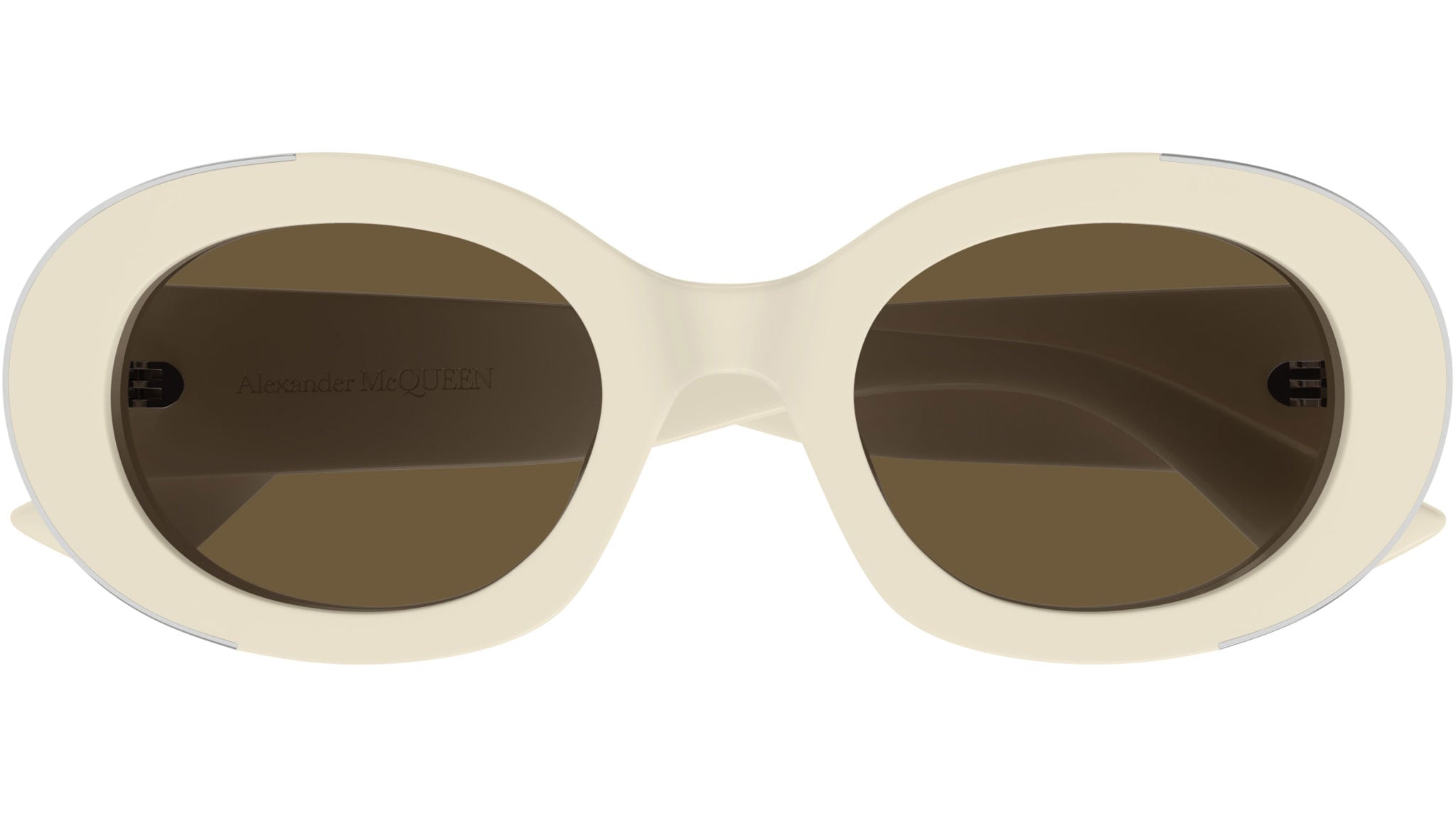 Occhiali da sole ALEXANDER MCQUEEN AM0445S Shiny solid ivory