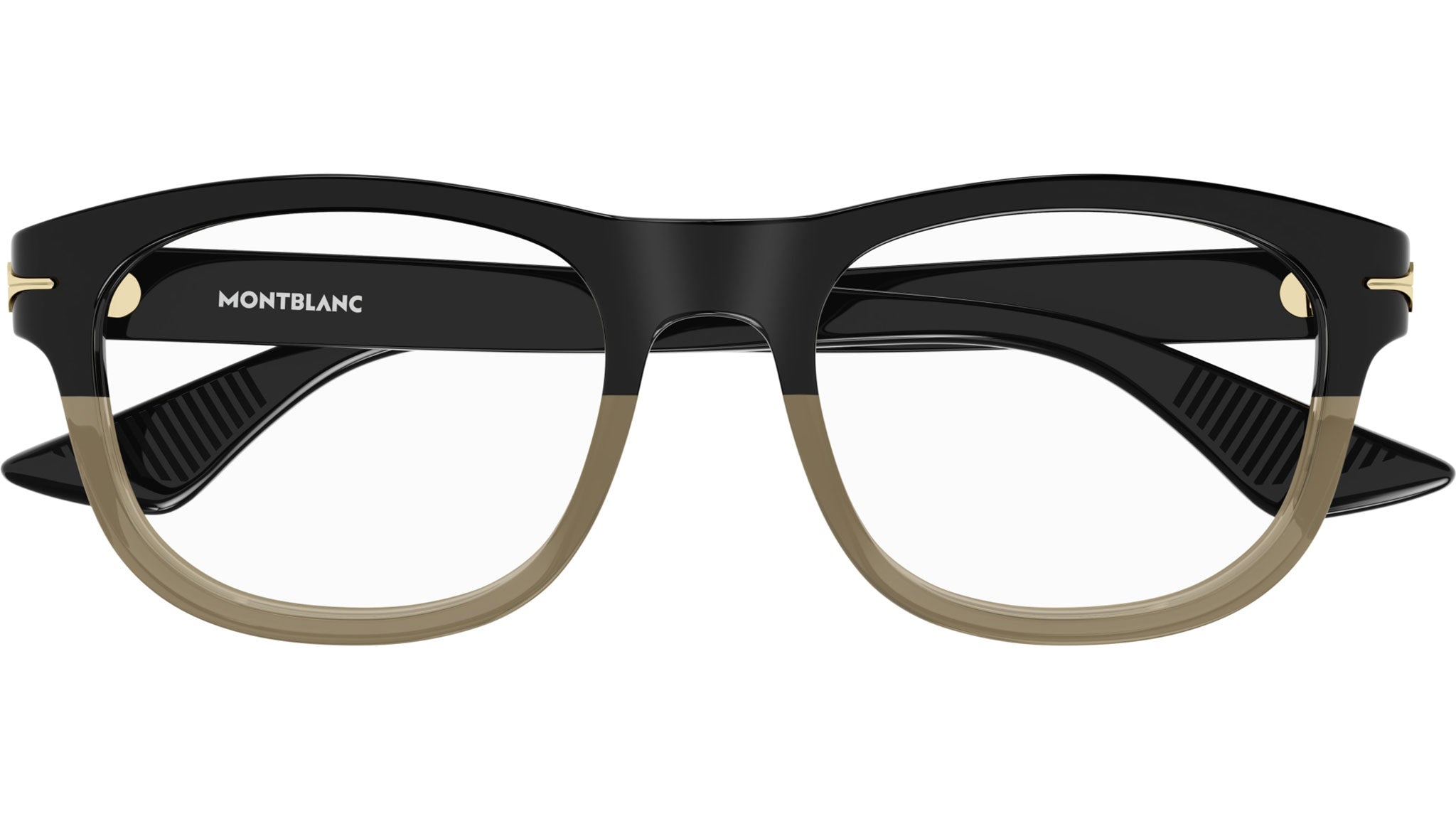 Occhiali da vista MONTBLANC MB0306O Shiny solid black transparent mud