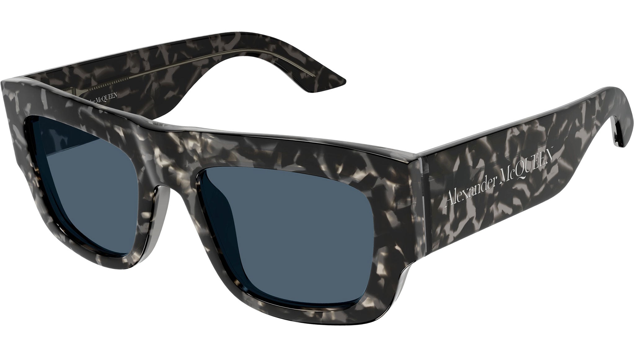 Occhiali da sole ALEXANDER MCQUEEN AM0449S Shiny grey havana
