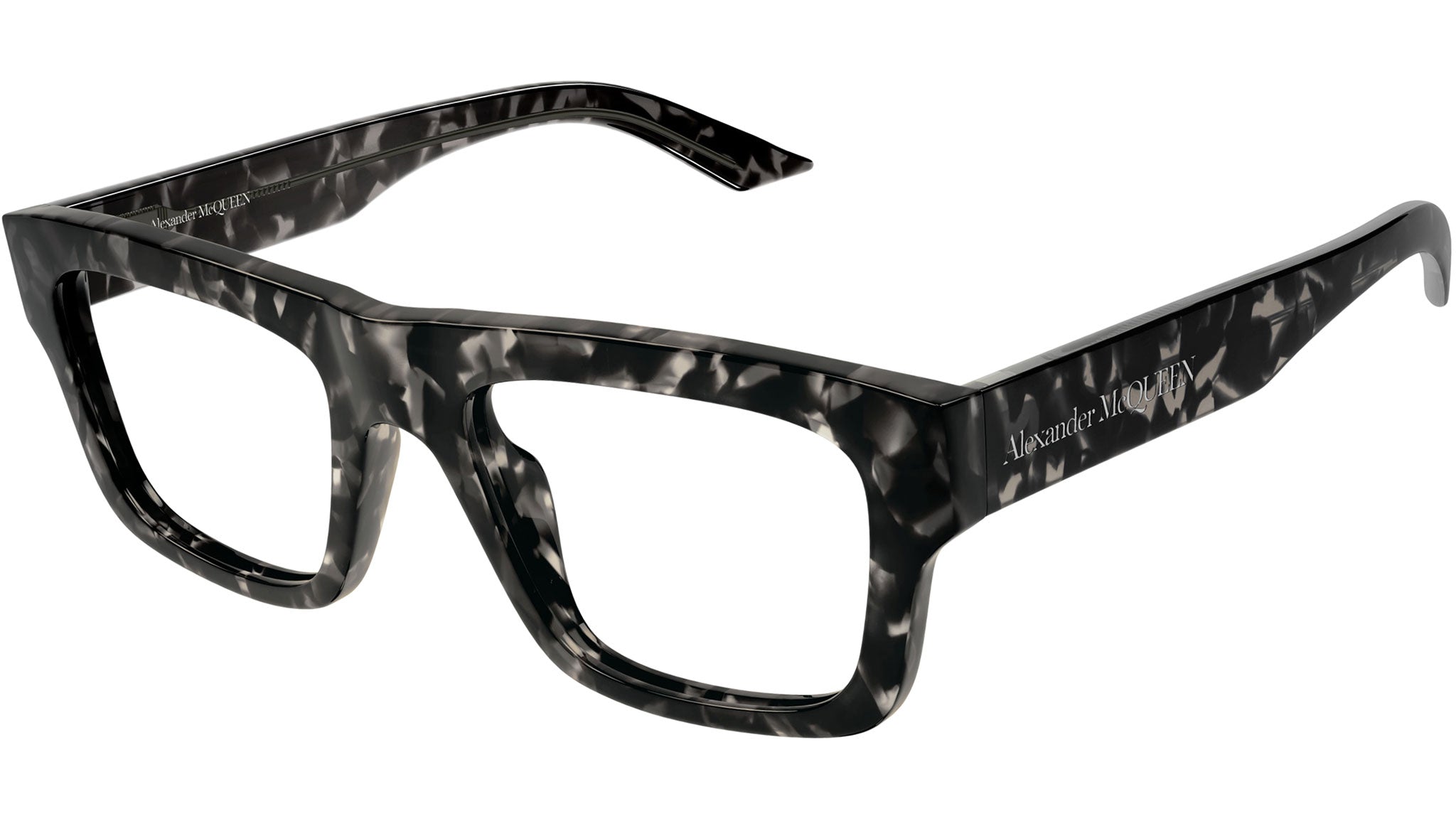 Occhiali da vista ALEXANDER MCQUEEN AM0452O Shiny grey havana