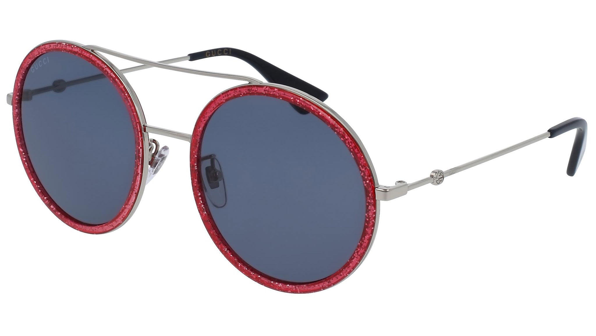 Occhiali da sole GUCCI GG0061S Shiny silver and shiny glitter fuxia