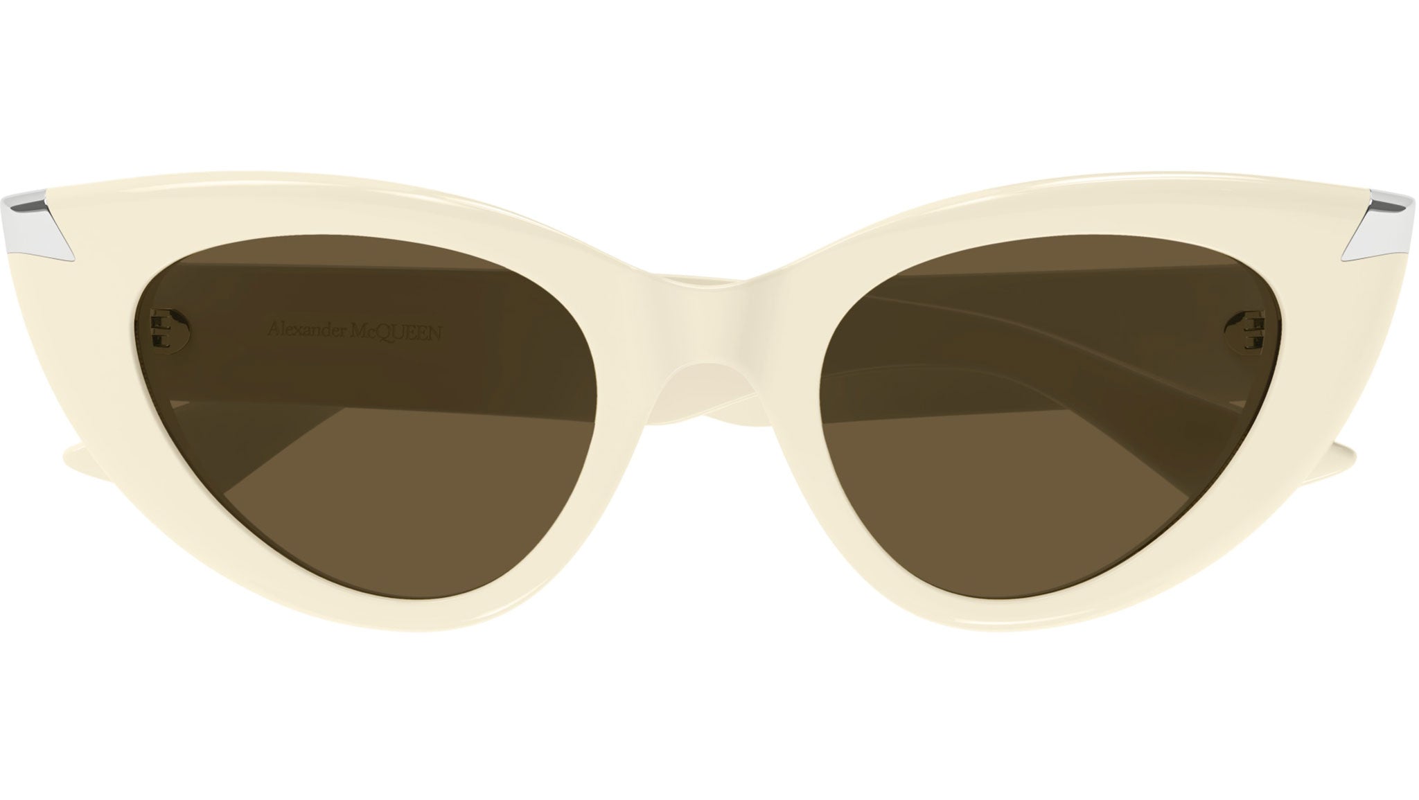 Occhiali da sole ALEXANDER MCQUEEN AM0442S Shiny solid ivory
