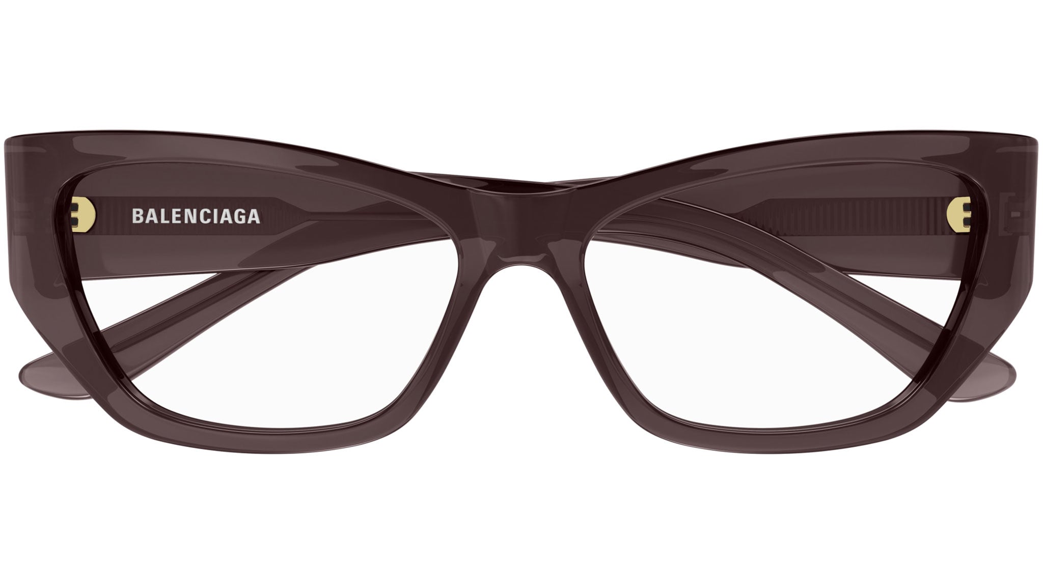 Occhiali da vista BALENCIAGA BB0372O Shiny transparent dark mauve