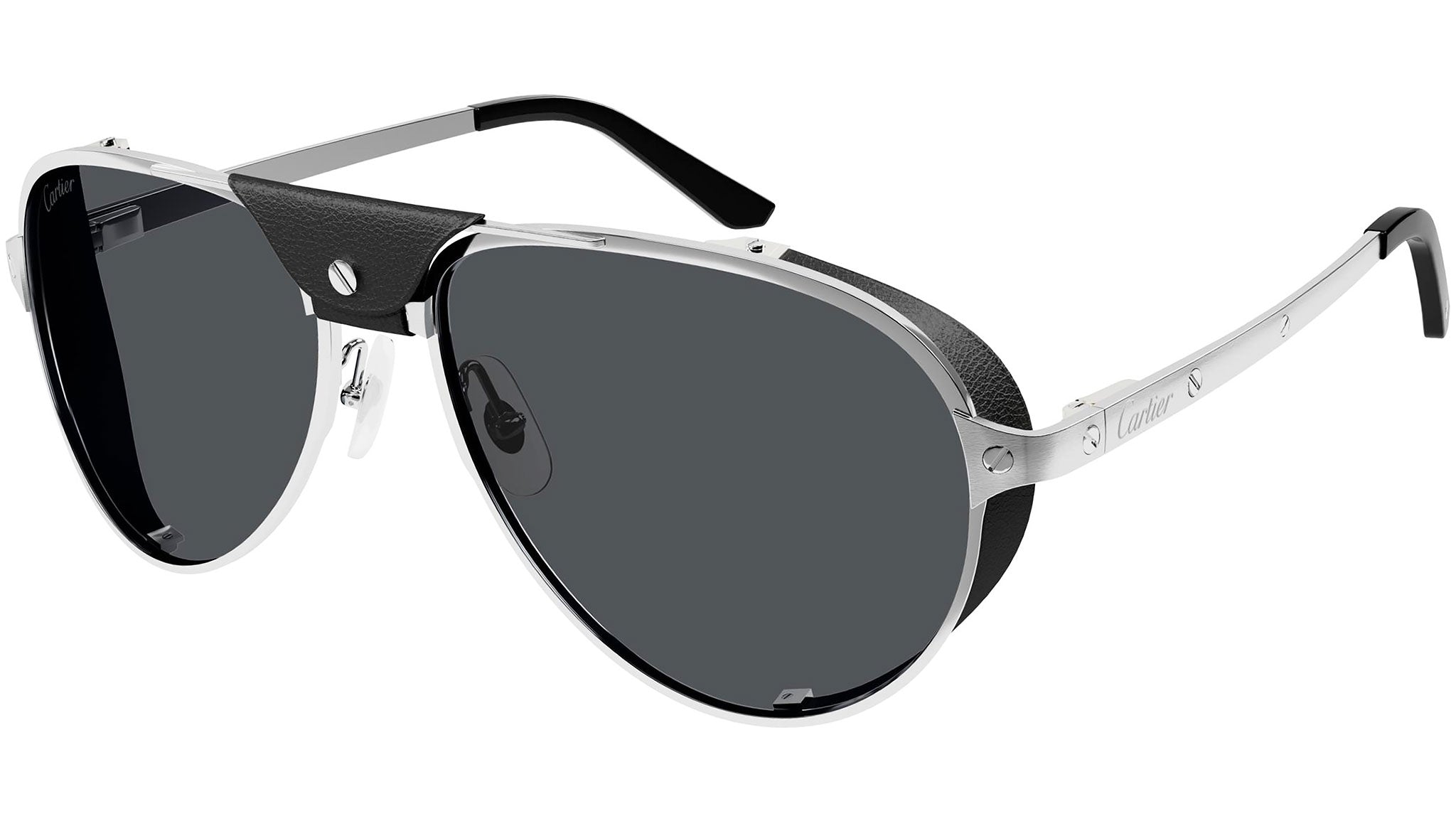 Occhiali da sole CARTIER CT0296S Smooth and brushed platinum finish