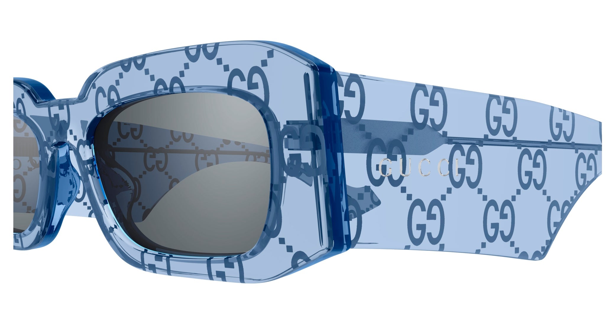 Occhiali da sole GUCCI GG1426S Shiny bilayer guccissima crystal transparent azur