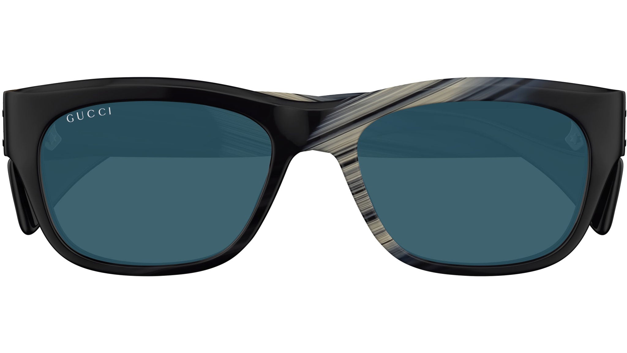 Occhiali da sole GUCCI GG1706S Shiny black beige and blue maxi horn