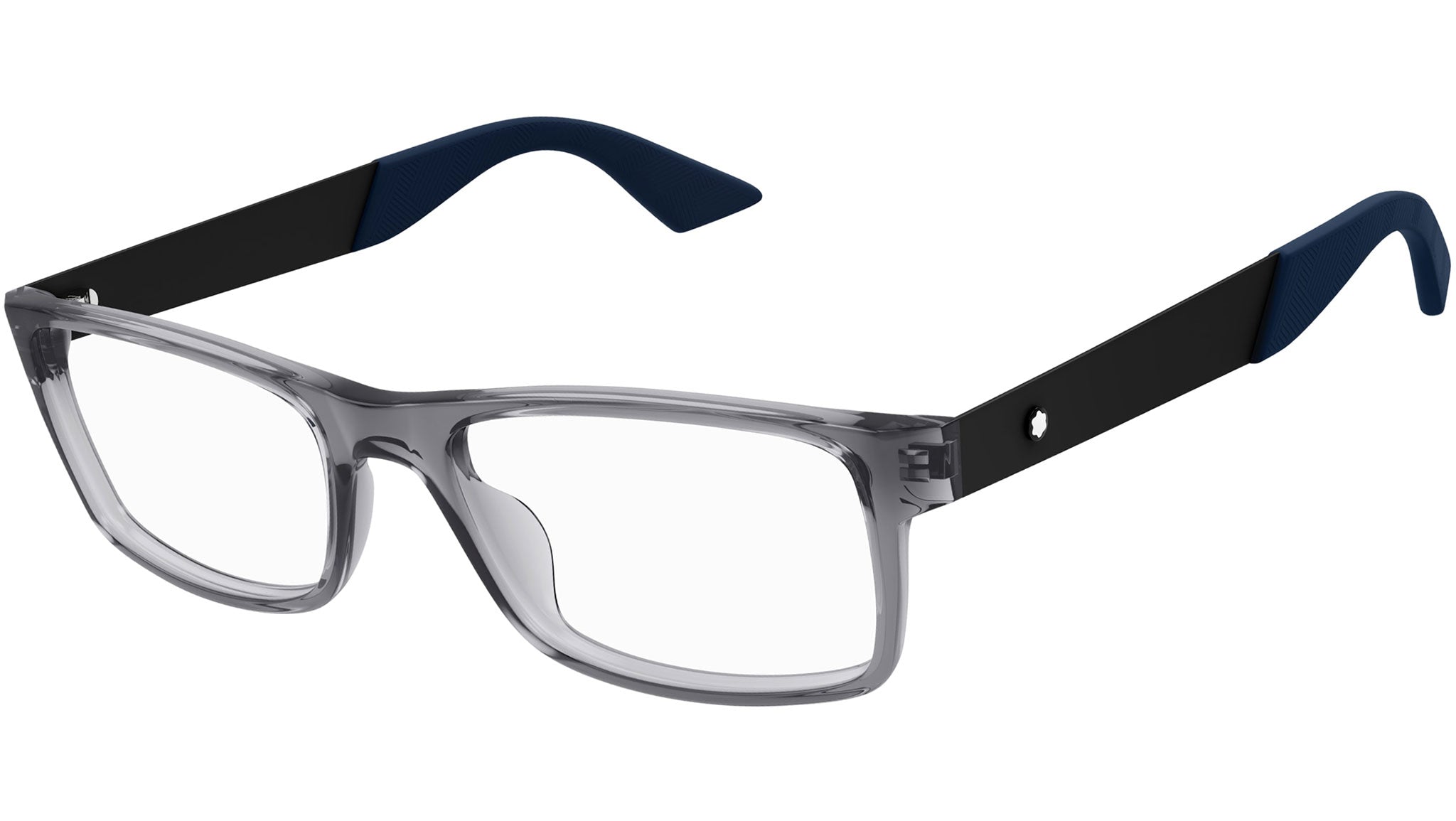 Occhiali da vista MONTBLANC MB0301O Shiny transparent dark grey
