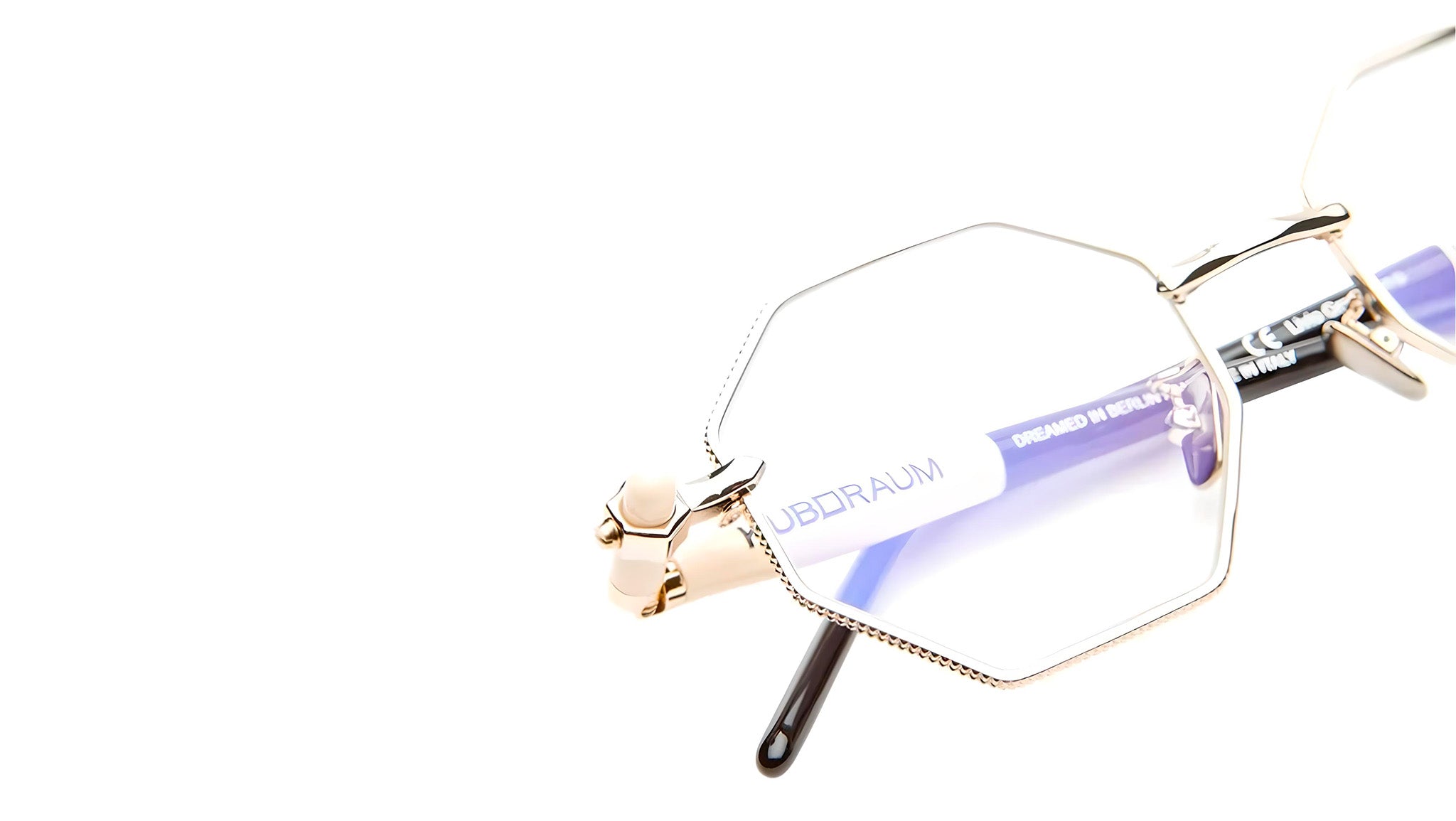 Occhiali da sole KUBORAUM P74 Light gold cream black shine