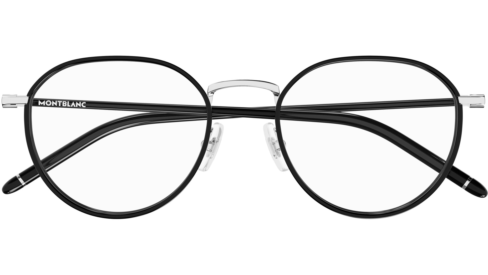 Occhiali da vista MONTBLANC MB0342OA Shiny silver solid black windsor rim