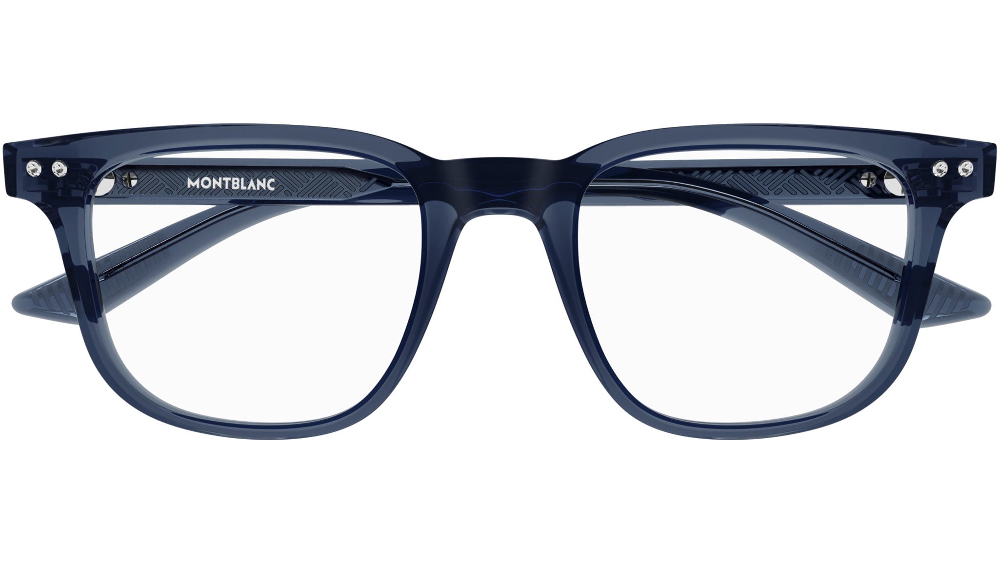 Occhiali da vista MONTBLANC MB0256O Shiny transparent blue