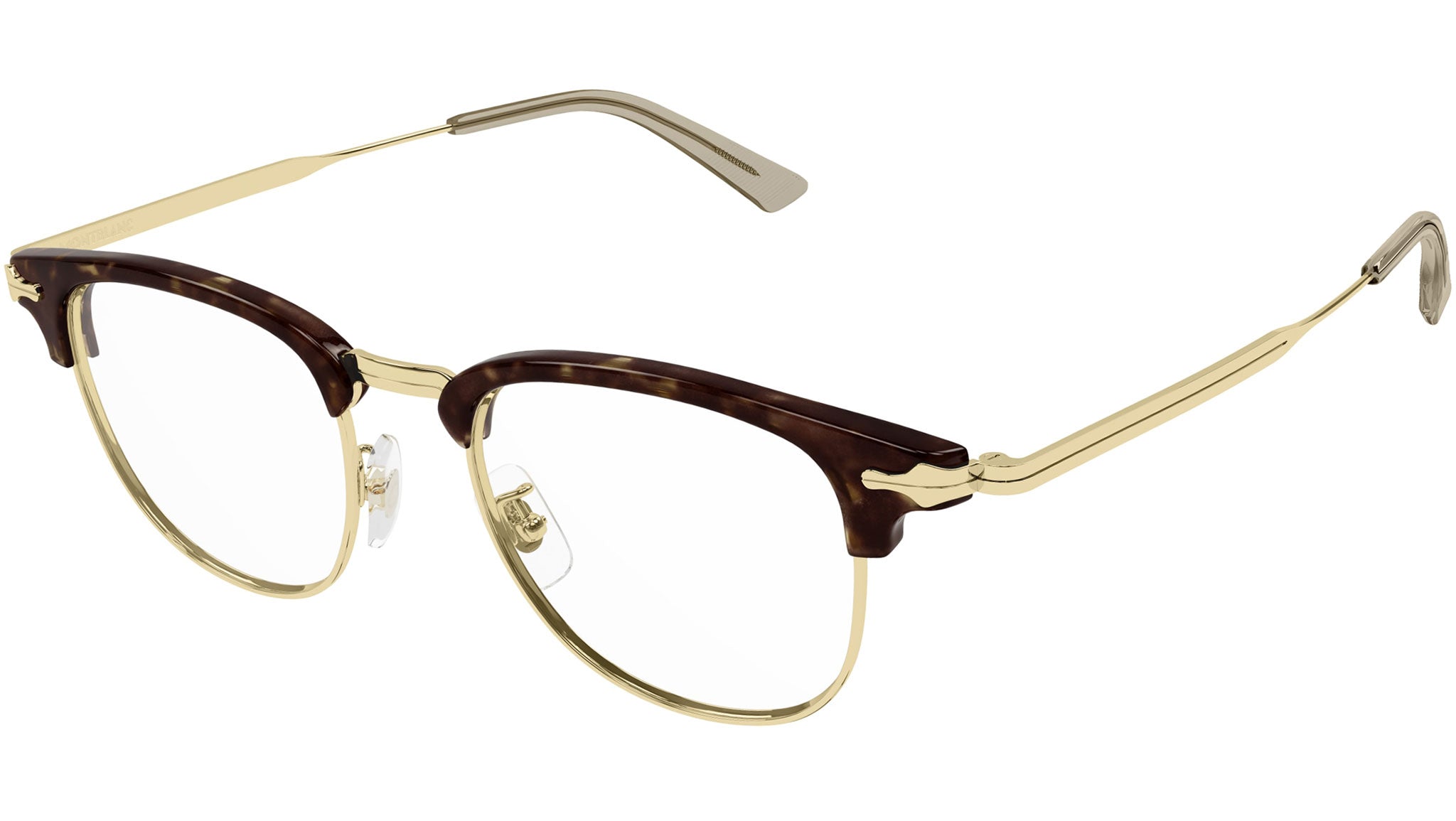 Occhiali da vista MONTBLANC MB0364O Shiny endura gold, shiny dark havana ciliar