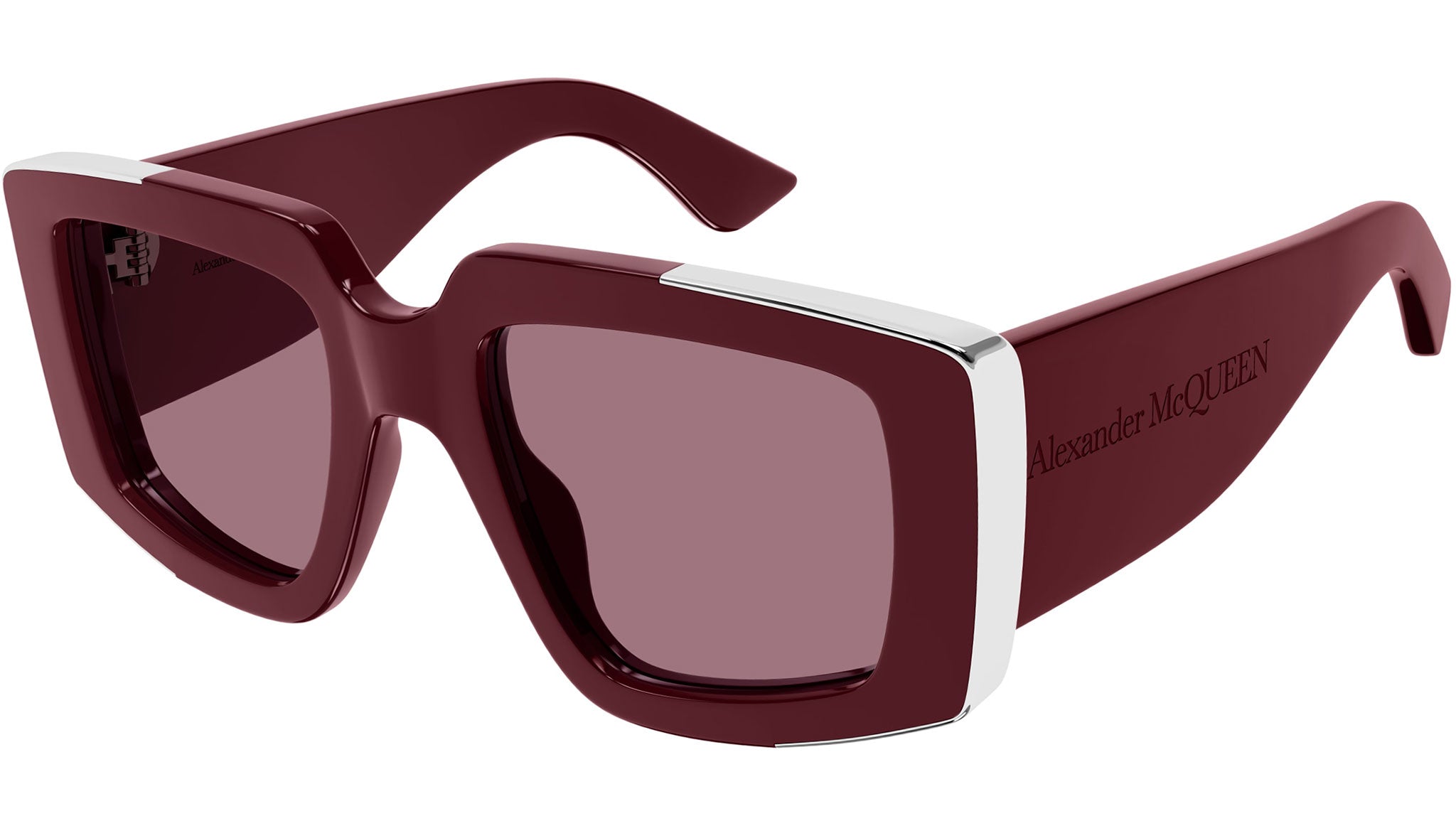 Occhiali da sole ALEXANDER MCQUEEN AM0446S Shiny solid burgundy