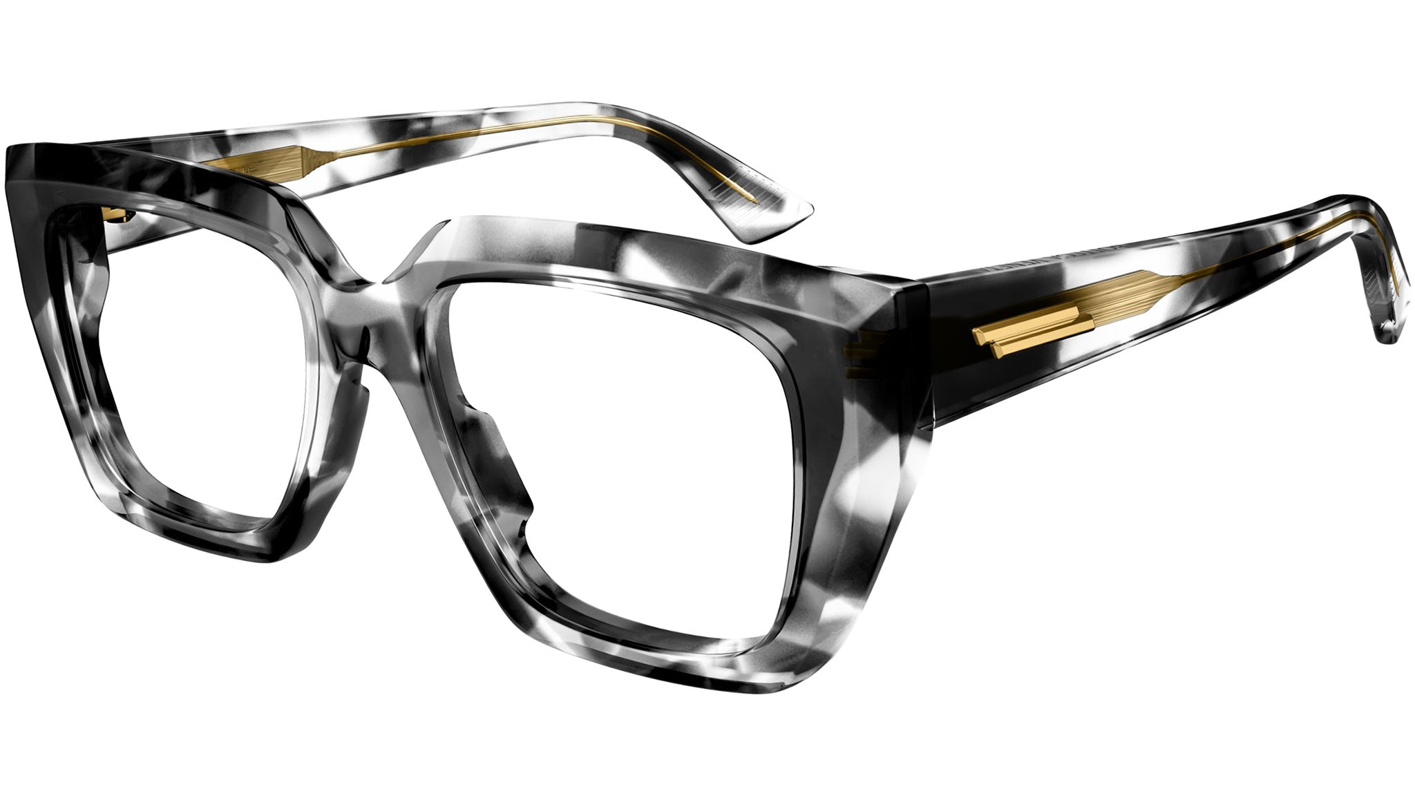 Occhiali da vista BOTTEGA VENETA BV1032O Shiny macro squared spotted black havana