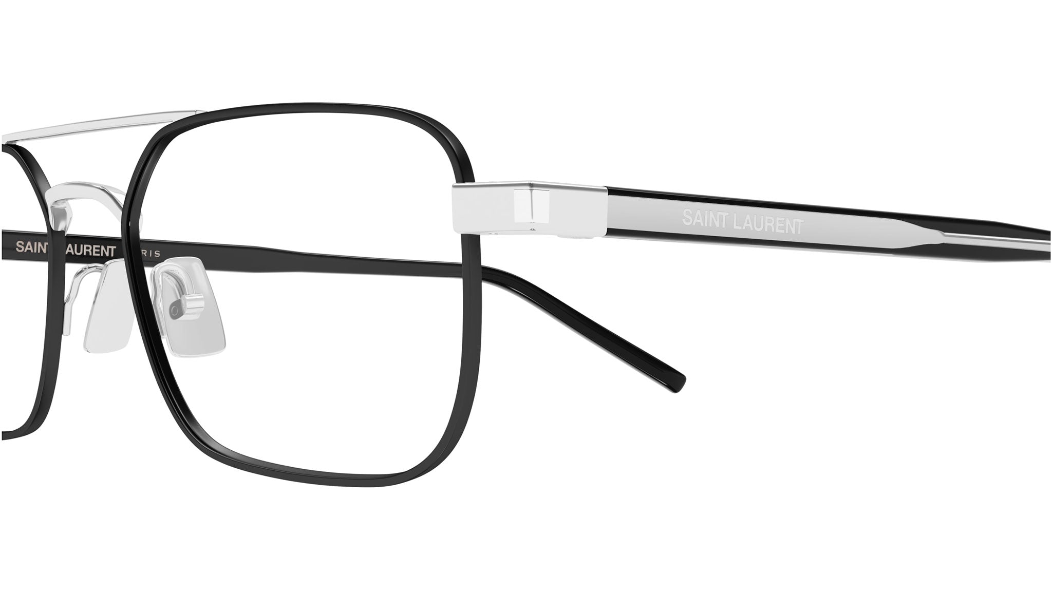 Occhiali da vista SAINT LAURENT SL780 Shiny silver semimatte solid varnished black