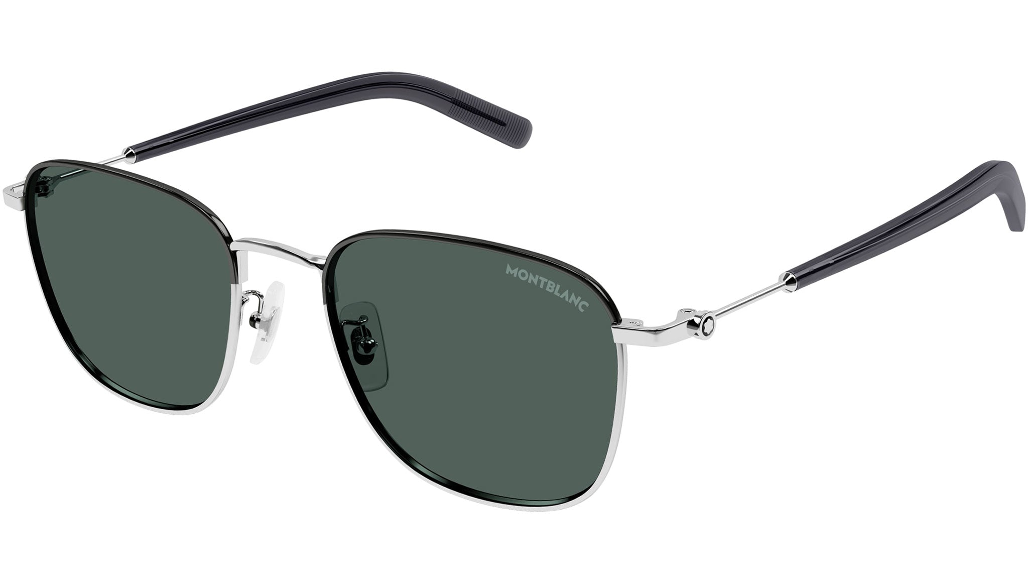 Occhiali da sole MONTBLANC MB0392SA Shiny silver shiny dark ruthenium