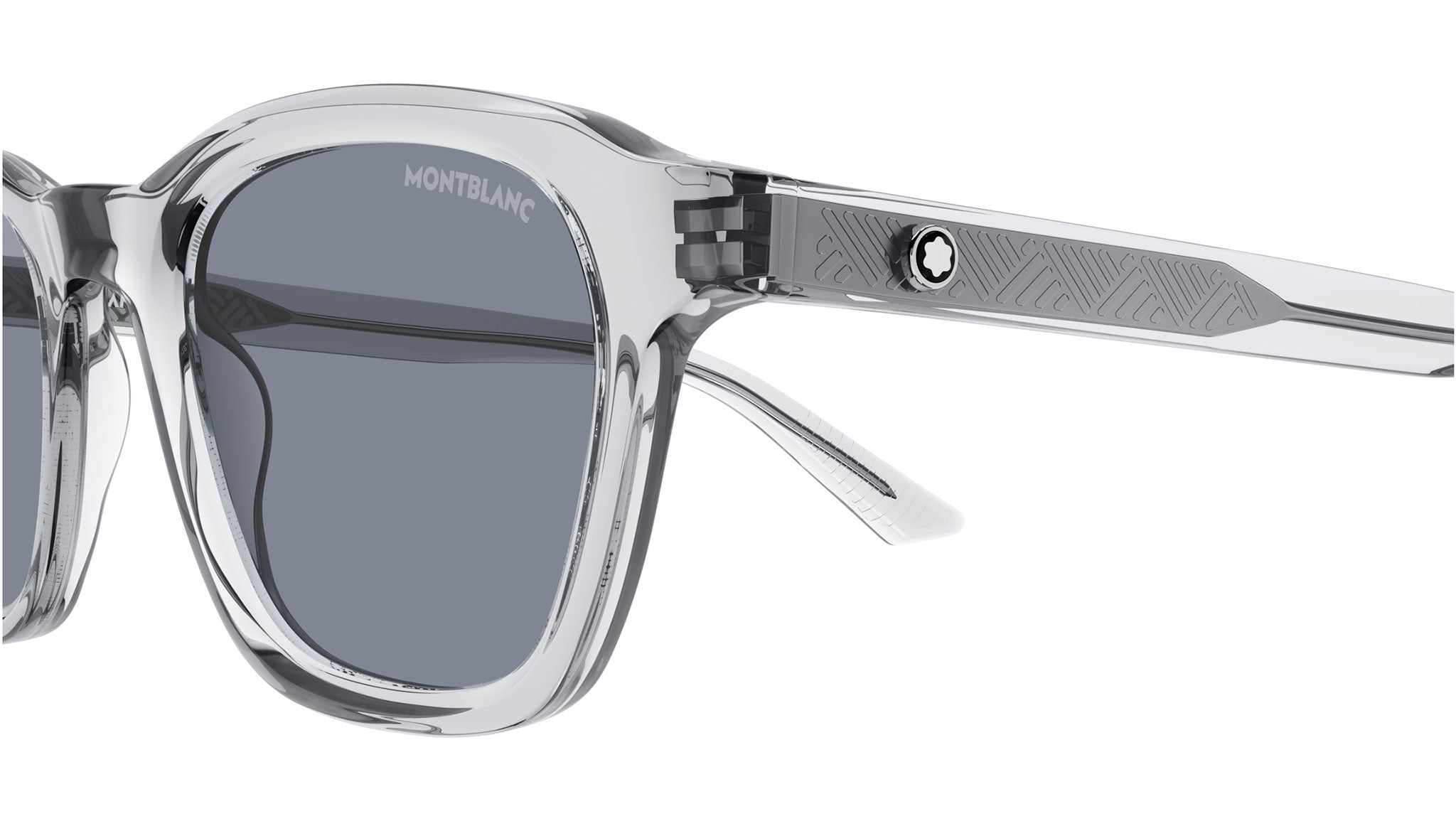 Occhiali da sole MONTBLANC MB0384S Shiny transparent light grey