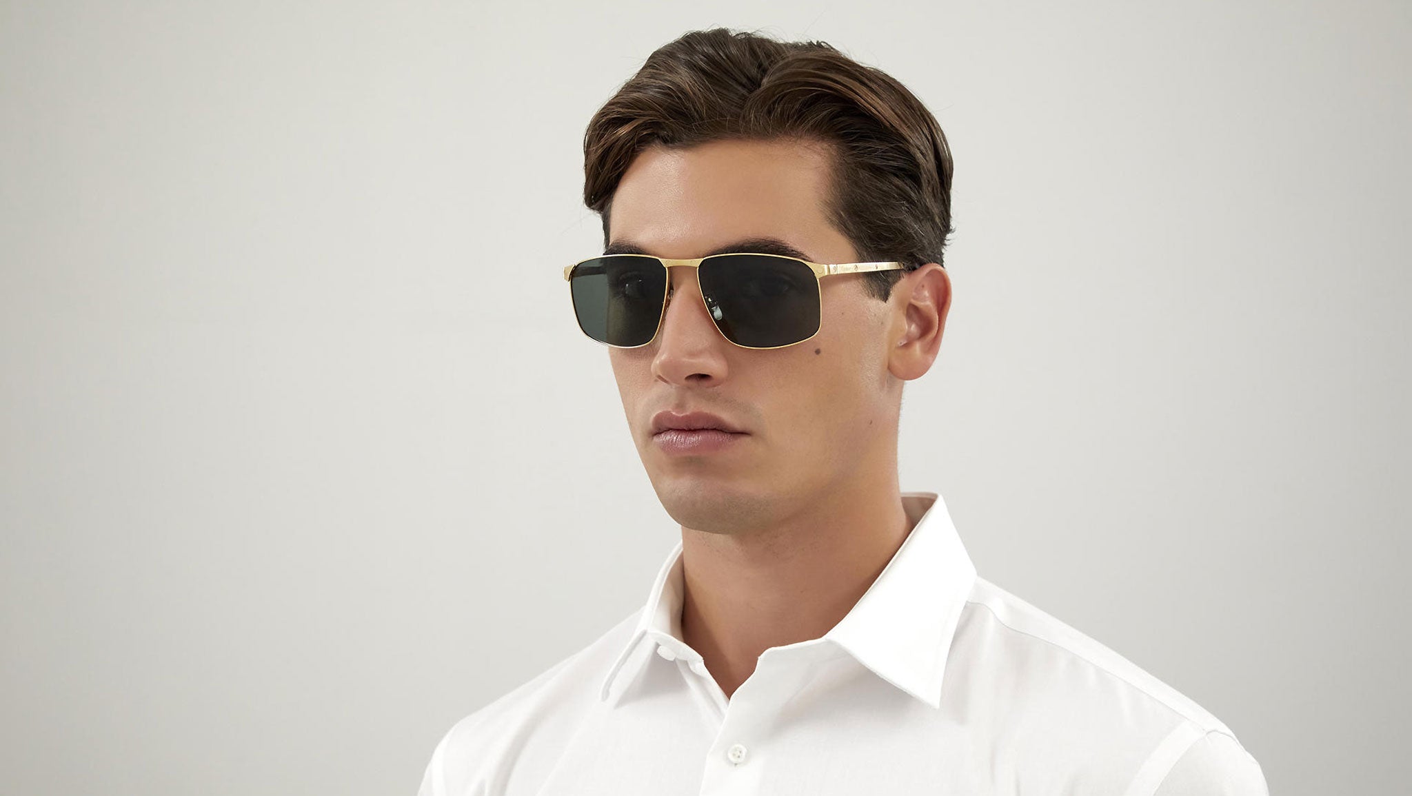 Occhiali da sole CARTIER CT0322S Smooth and brushed golden finish