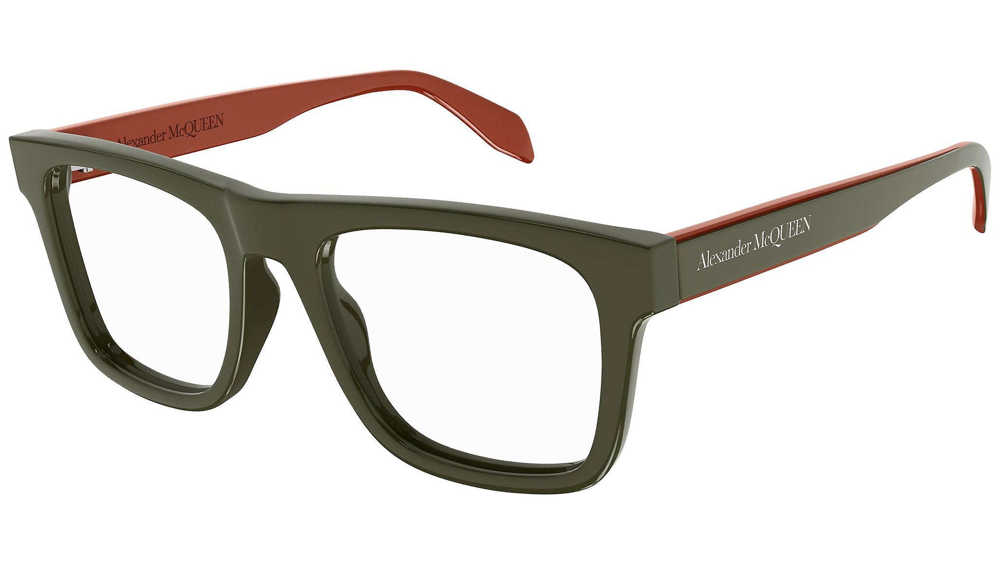 Occhiali da vista ALEXANDER MCQUEEN AM0357O Shiny solid khaki green