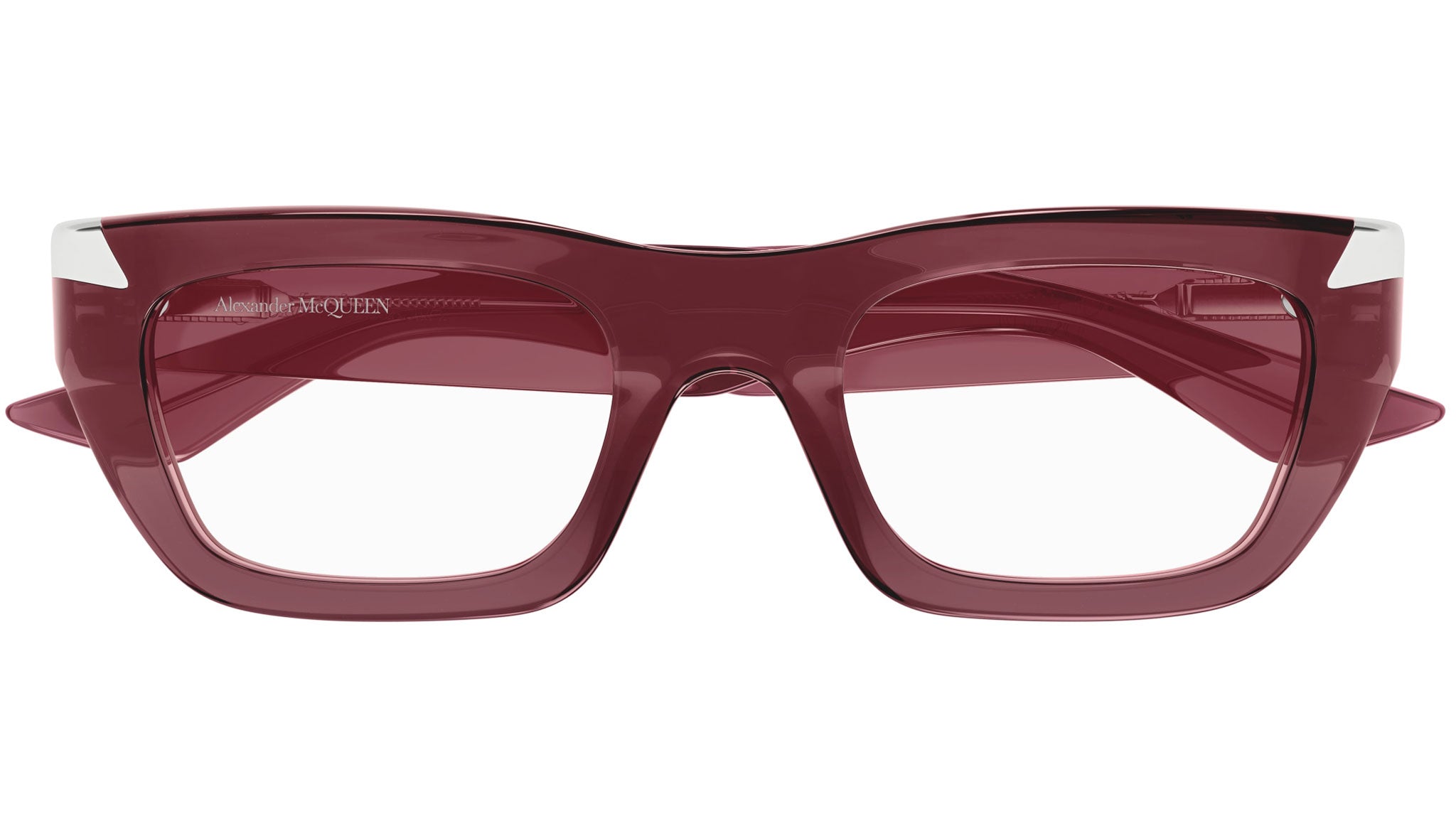 Occhiali da vista ALEXANDER MCQUEEN AM0444O Shiny transparent burgundy