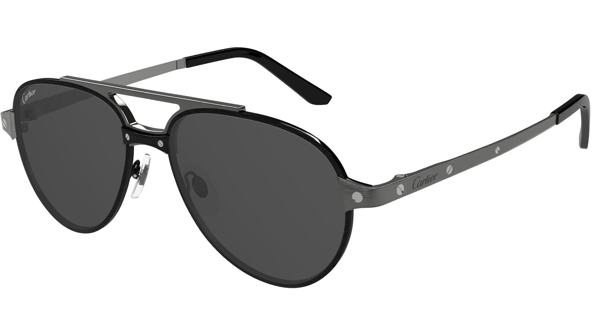 Occhiali da sole CARTIER CT0476S Brushed black pvd finish and brushe