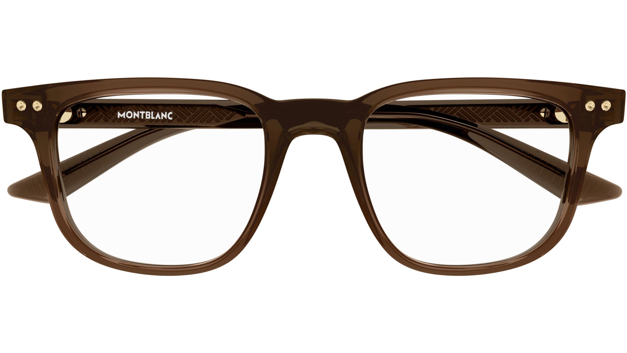 Occhiali da vista MONTBLANC MB0256O Shiny transparent brown