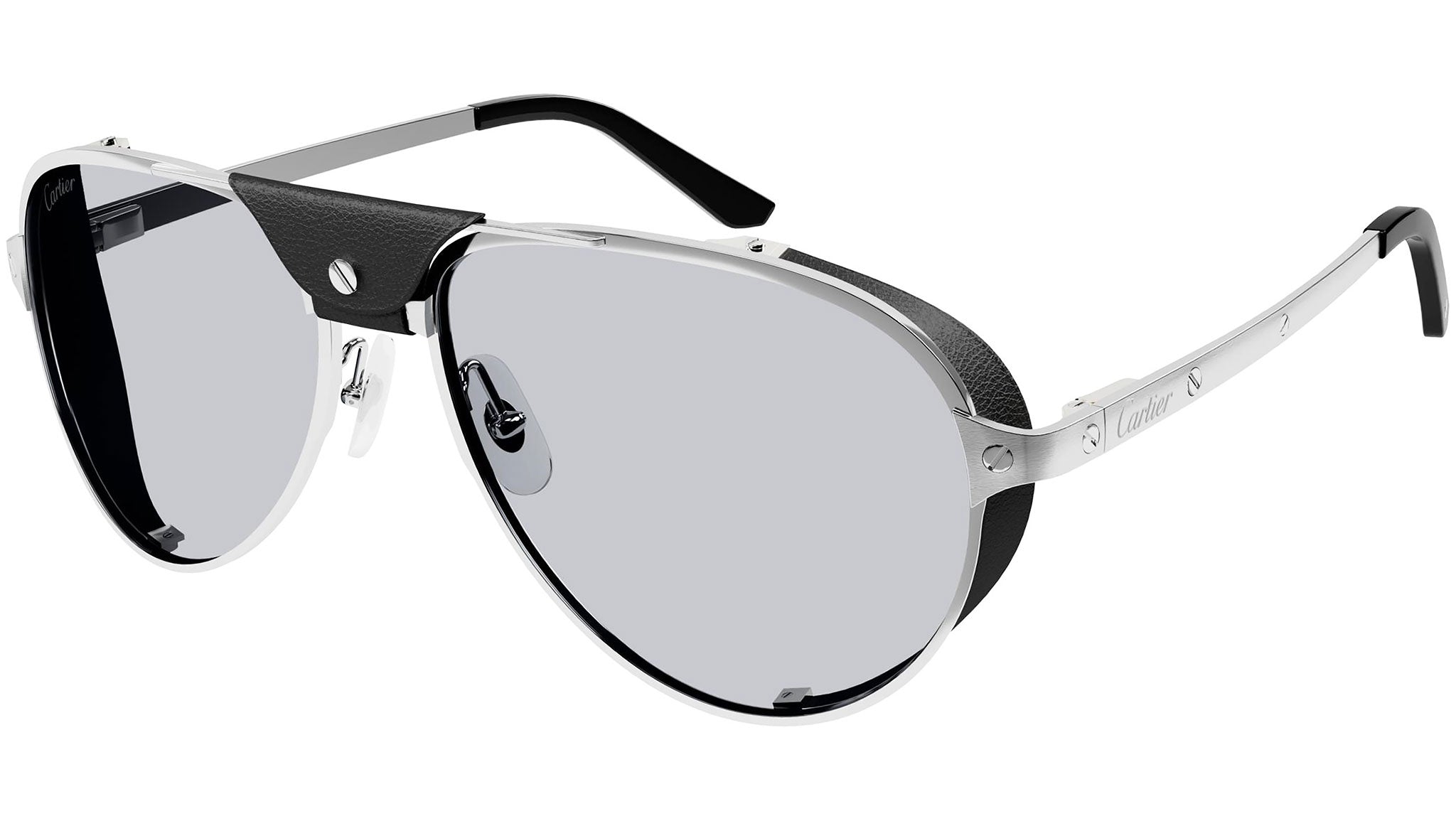 Occhiali da sole CARTIER CT0296S Smooth and brushed platinum finish