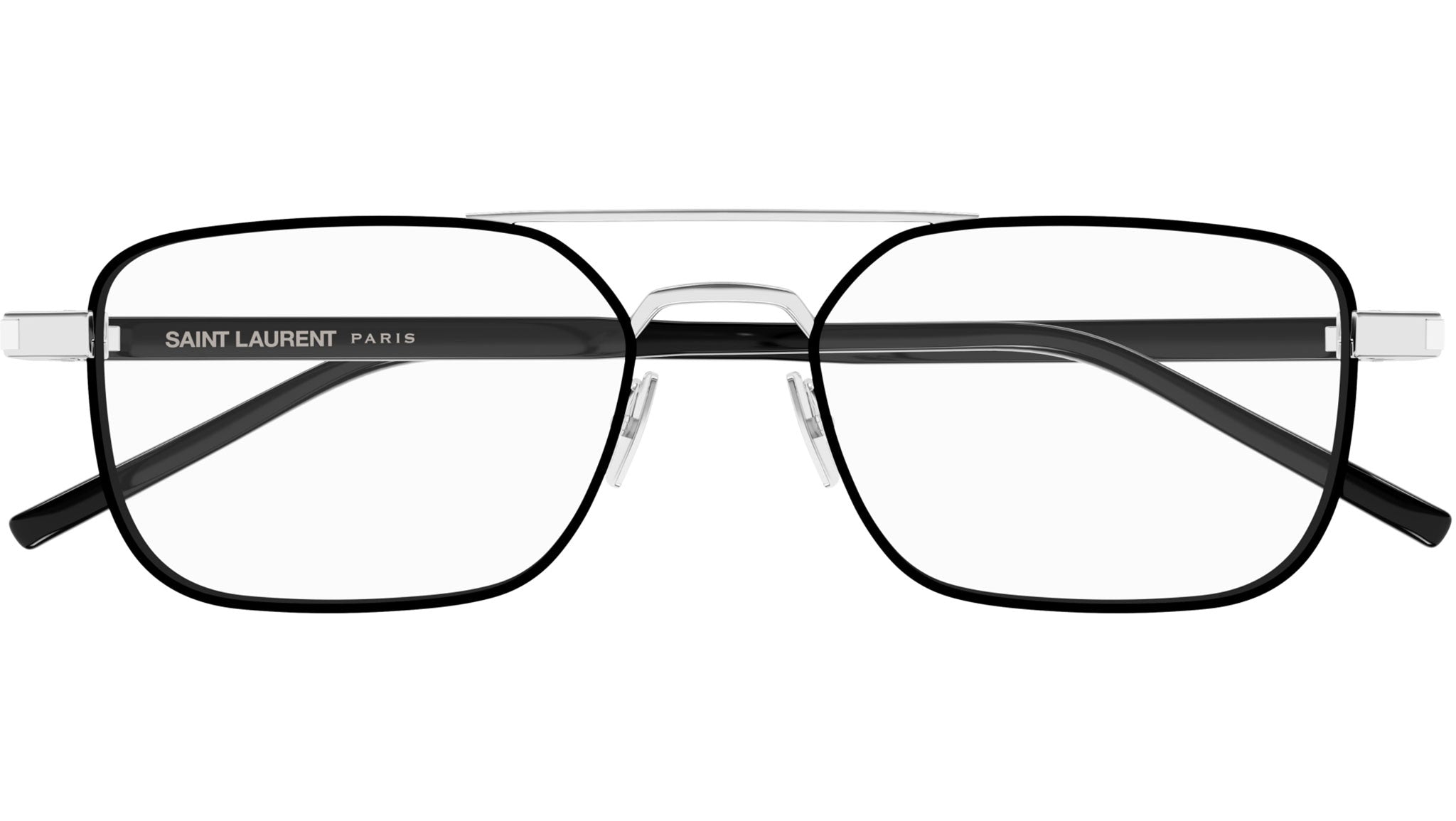 Occhiali da vista SAINT LAURENT SL780 Shiny silver semimatte solid varnished black