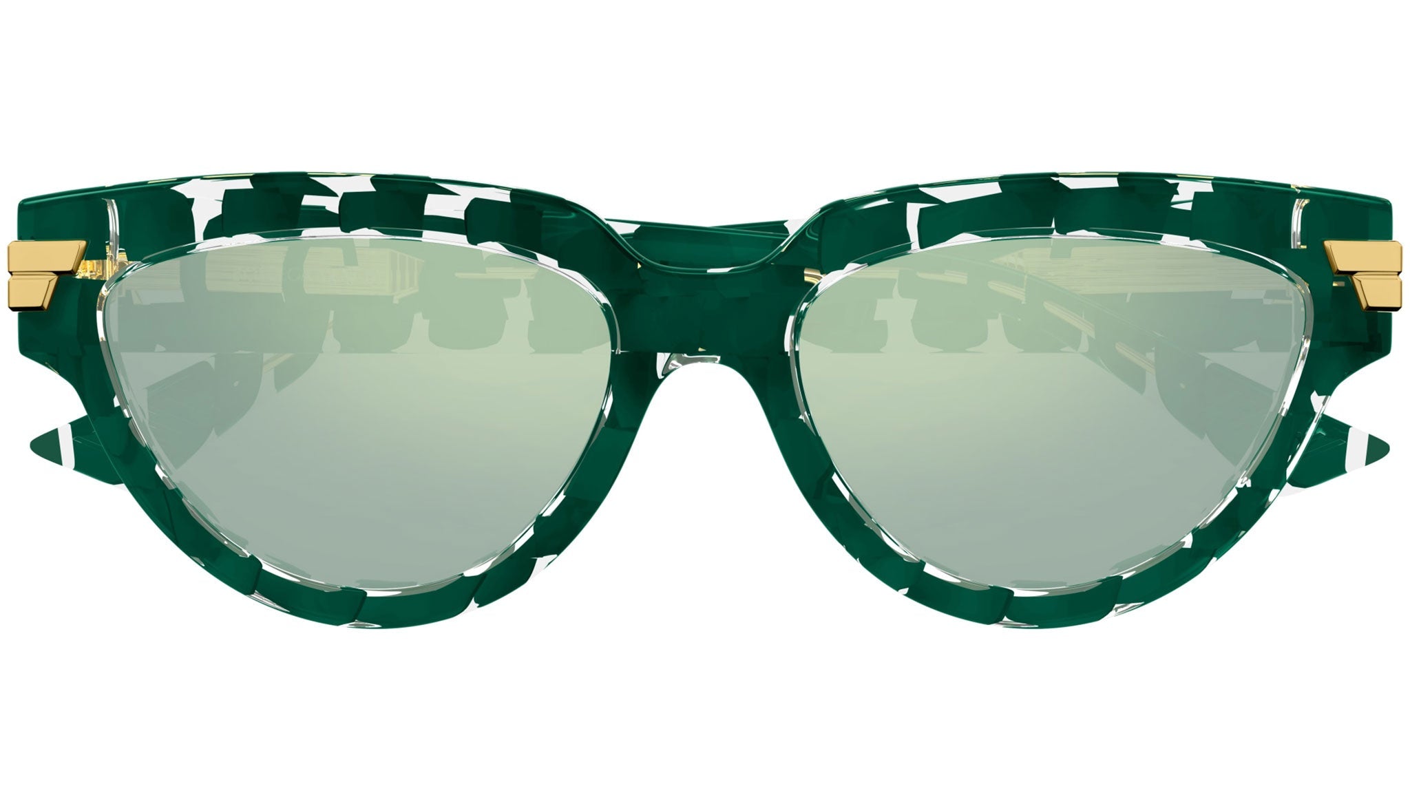 Occhiali da sole BOTTEGA VENETA BV1035S Solid dark green + crystal "intreccio" pattern