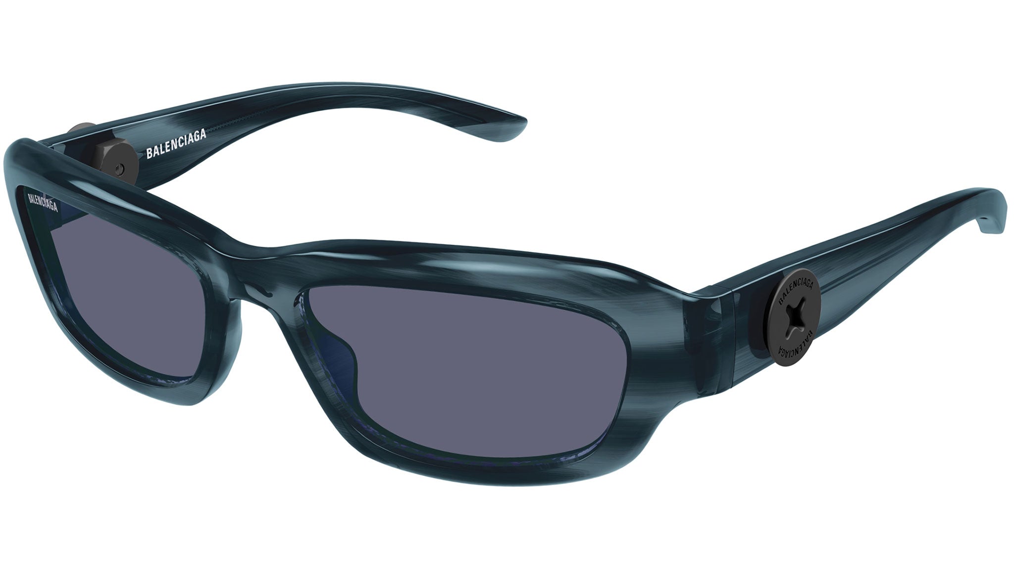 Occhiali da sole BALENCIAGA BB0409S Shiny striated blue havana