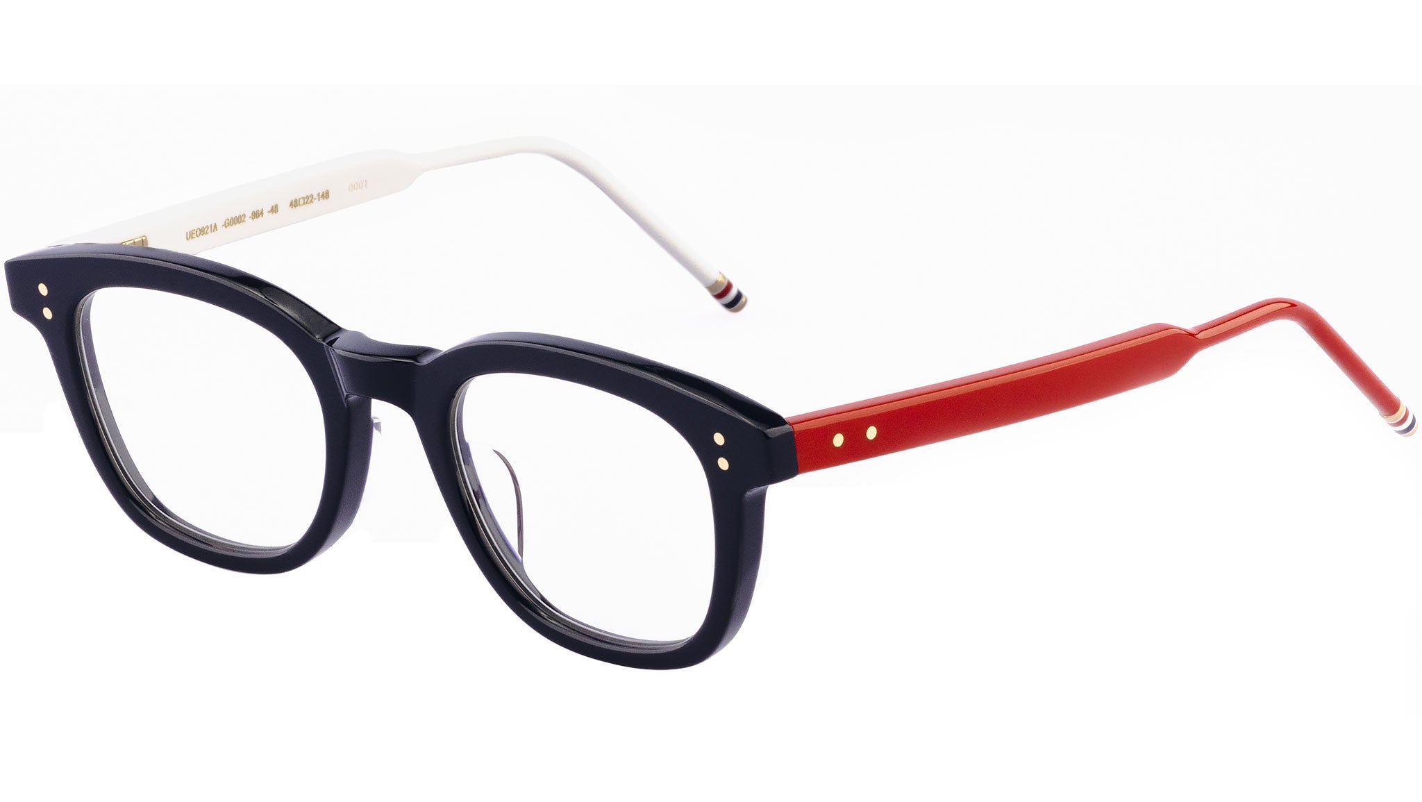 Occhiali THOM BROWNE UEO921A Shiny navy front, left red right white