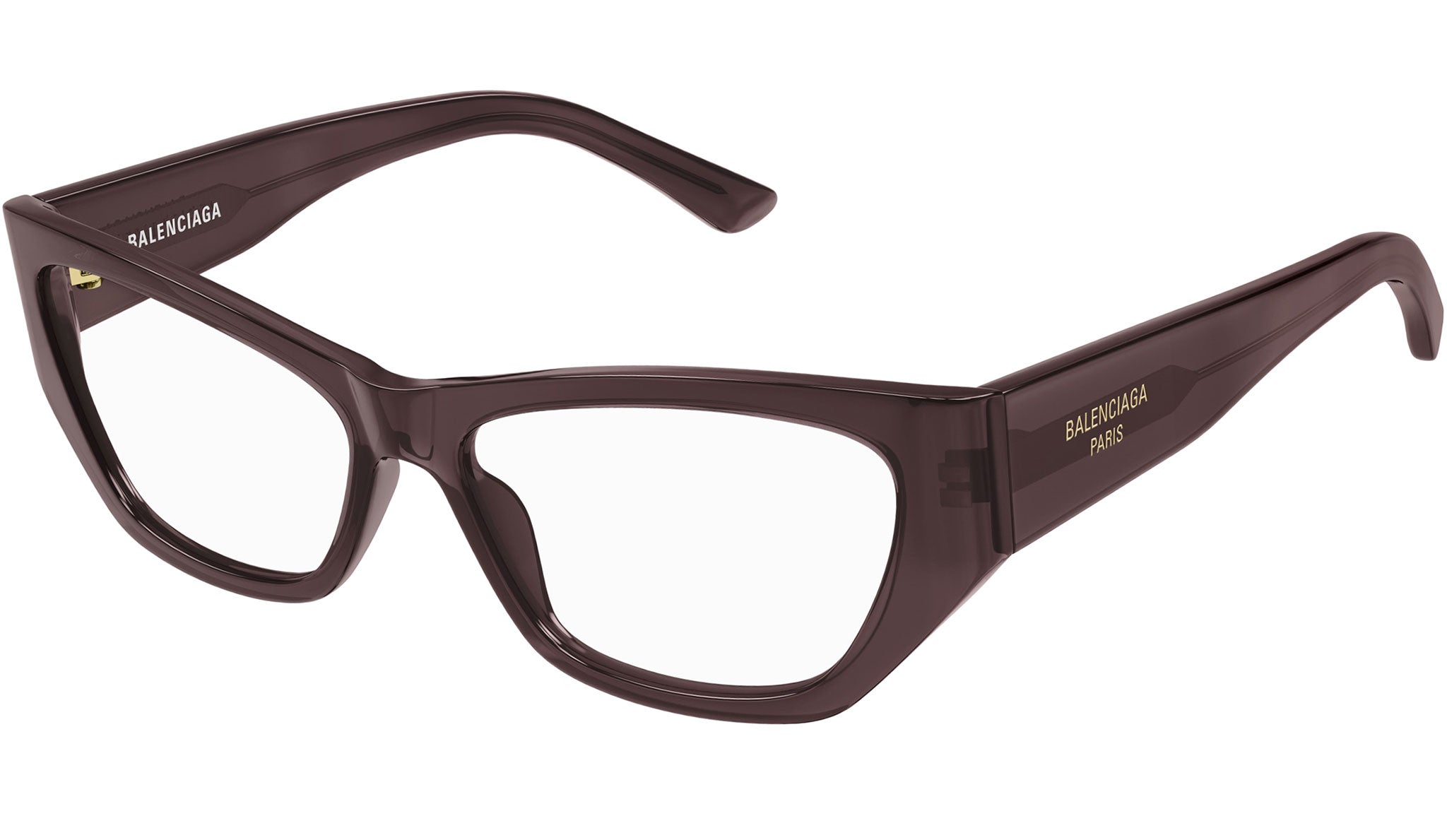 Occhiali da vista BALENCIAGA BB0372O Shiny transparent dark mauve