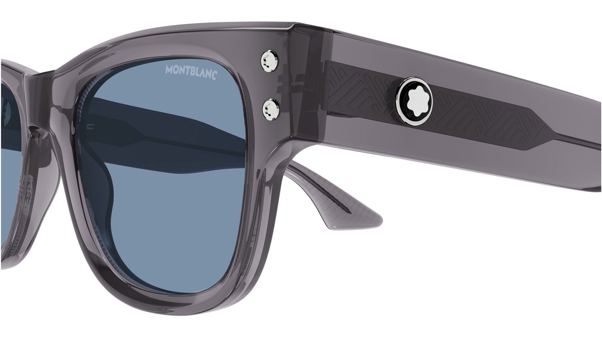 Occhiali da sole MONTBLANC MB0381S Shiny transparent grey