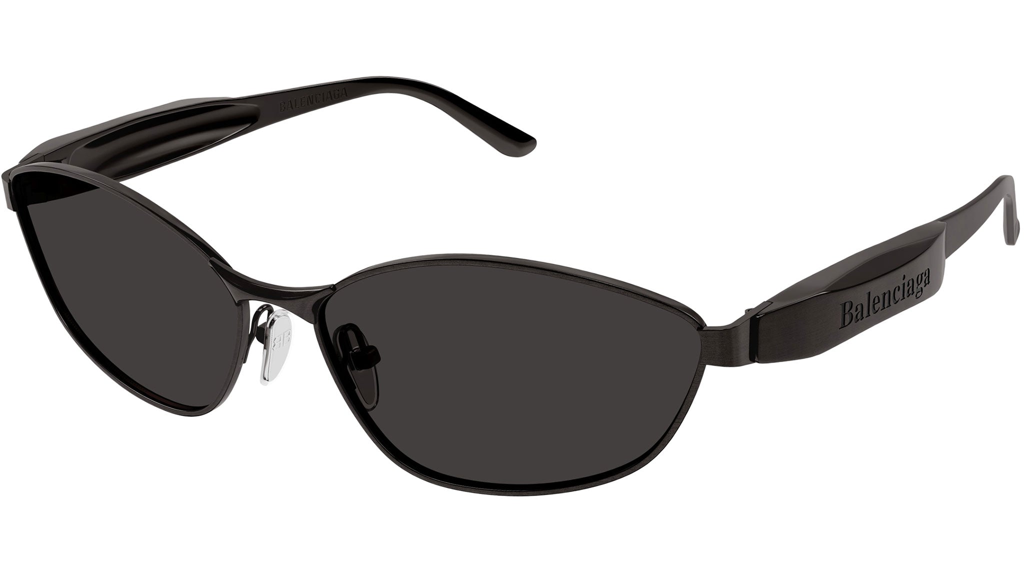 Occhiali da sole BALENCIAGA BB0356S Shiny horizontal brushed dark grey