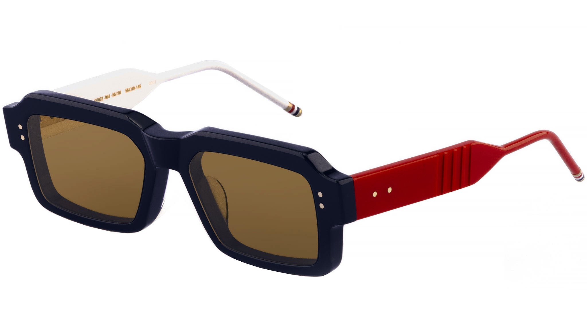 Occhiali THOM BROWNE UES924A Shiny navy front, left red right white