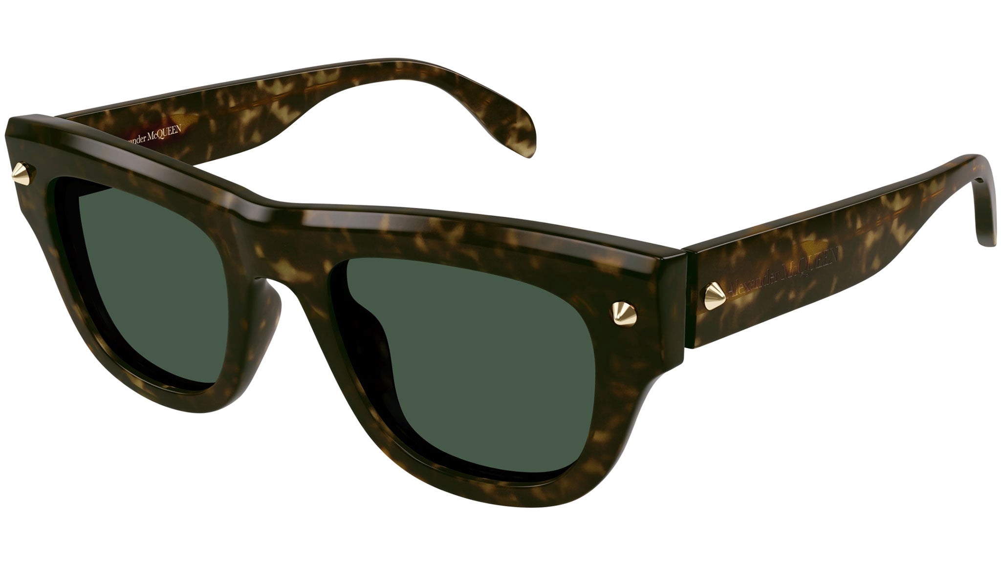 Occhiali da sole ALEXANDER MCQUEEN AM0425S Shiny dark havana with light gold studs