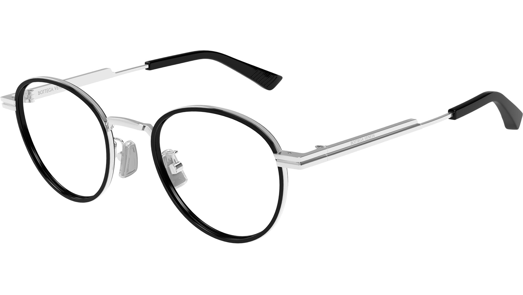 Occhiali da vista BOTTEGA VENETA BV1337OJ Shiny silver, shiny black windsor rim