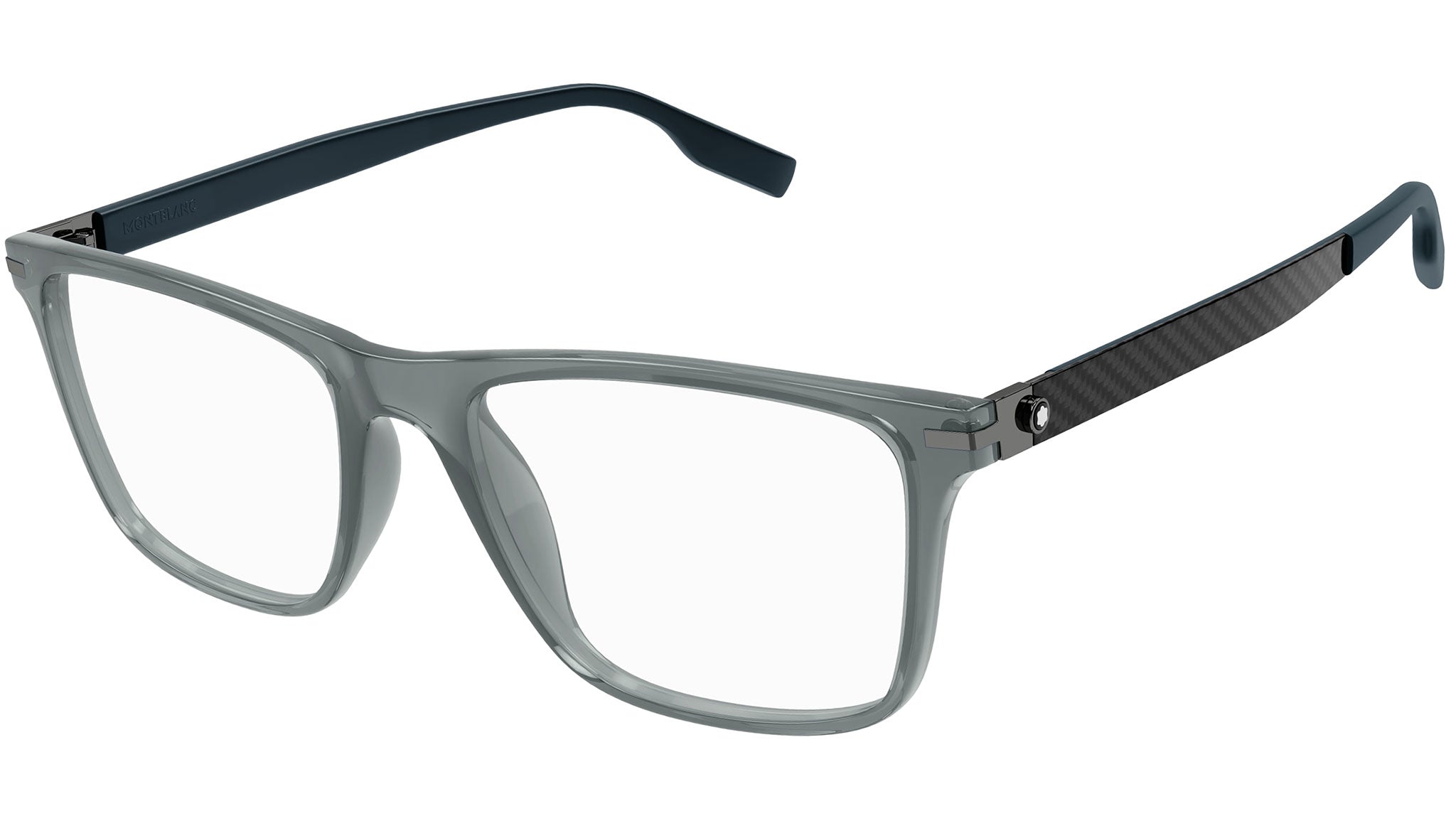 Occhiali da vista MONTBLANC MB0251O Shiny transparent dark gray