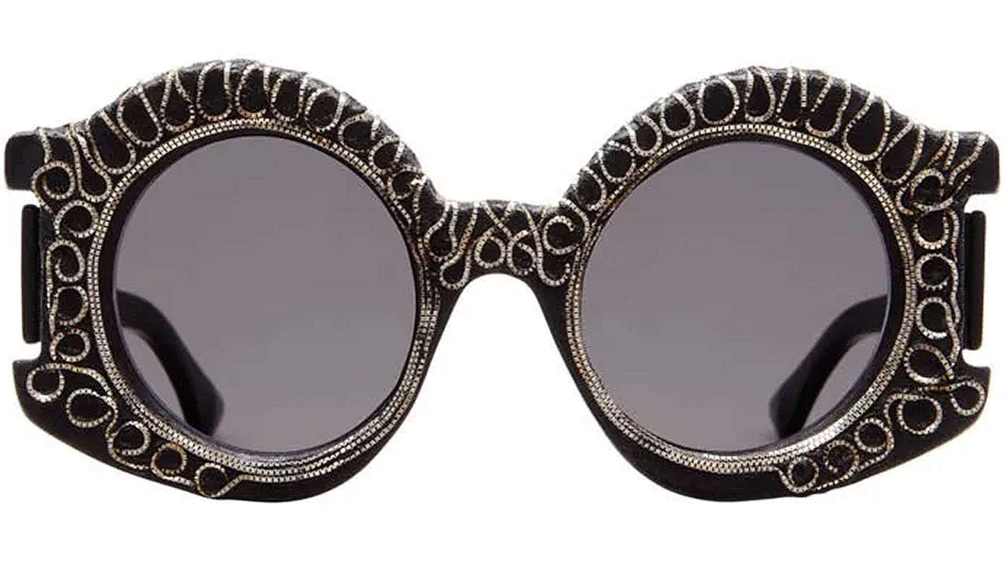 Occhiali da sole KUBORAUM R4 Black shine silver chain