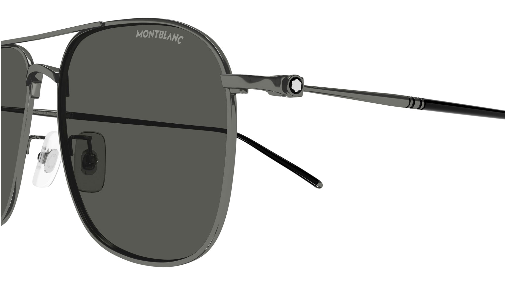 Occhiali da sole MONTBLANC MB0417SA Shiny dark ruthenium