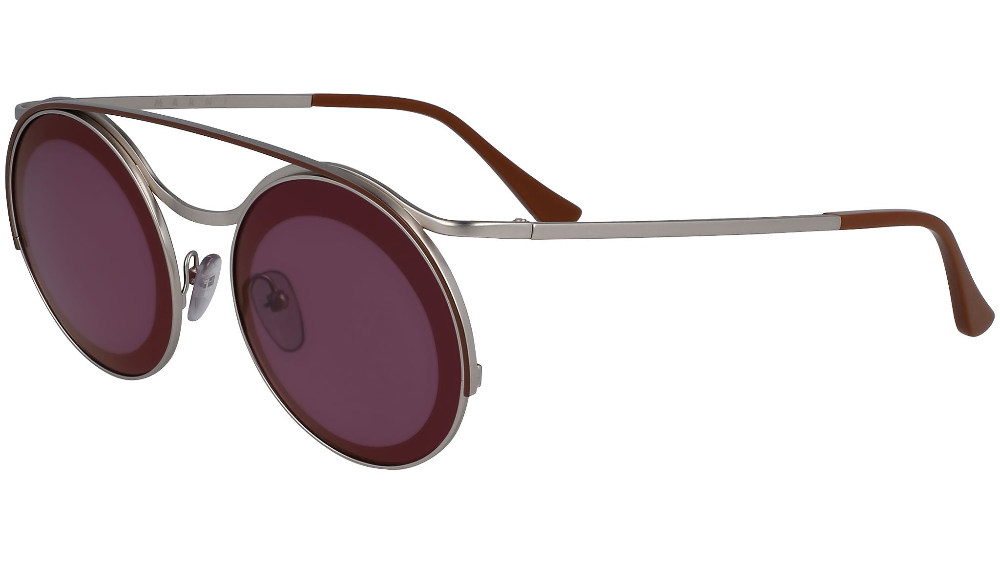 occhiali da sole MARNI ME107S Base color matte silver - top bar shiny brown