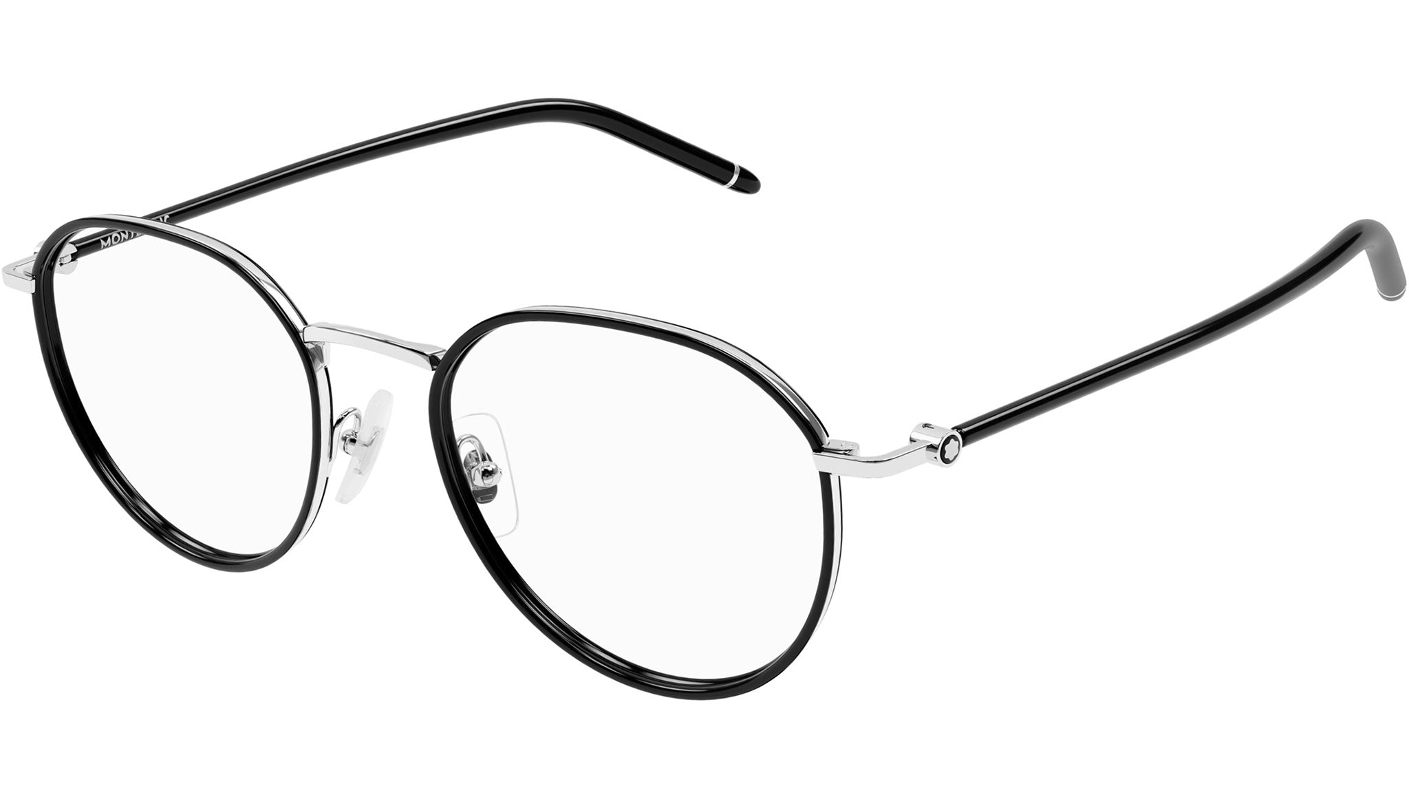 Occhiali da vista MONTBLANC MB0342OA Shiny silver solid black windsor rim