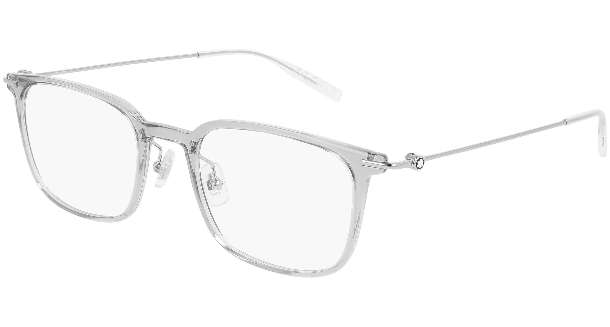 Occhiali da vista MONTBLANC MB0100O Shiny transparent light grey copy of ab0850 mazzucchelli