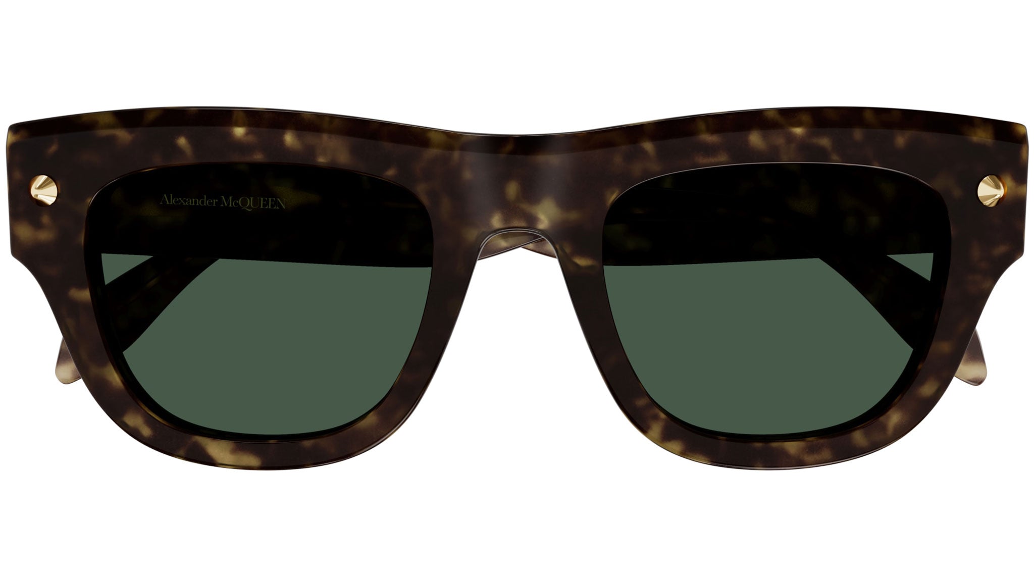 Occhiali da sole ALEXANDER MCQUEEN AM0425S Shiny dark havana with light gold studs